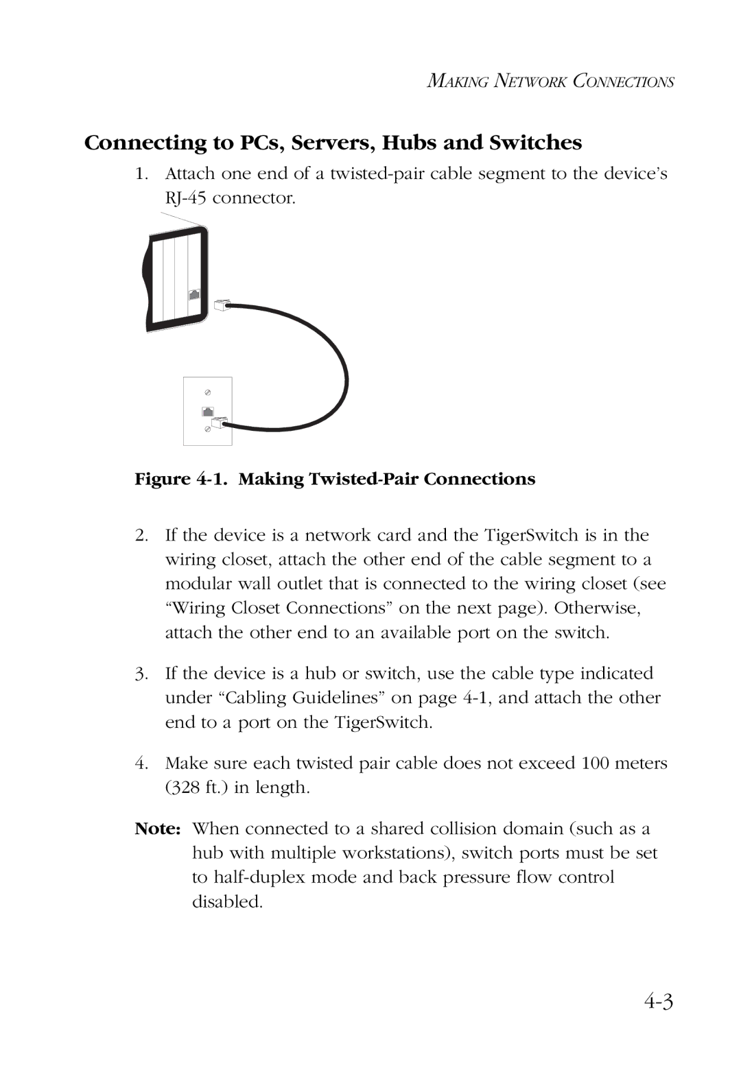 SMC Networks SMC6724L2 manual Connecting to PCs, Servers, Hubs and Switches, Making Twisted-Pair Connections 