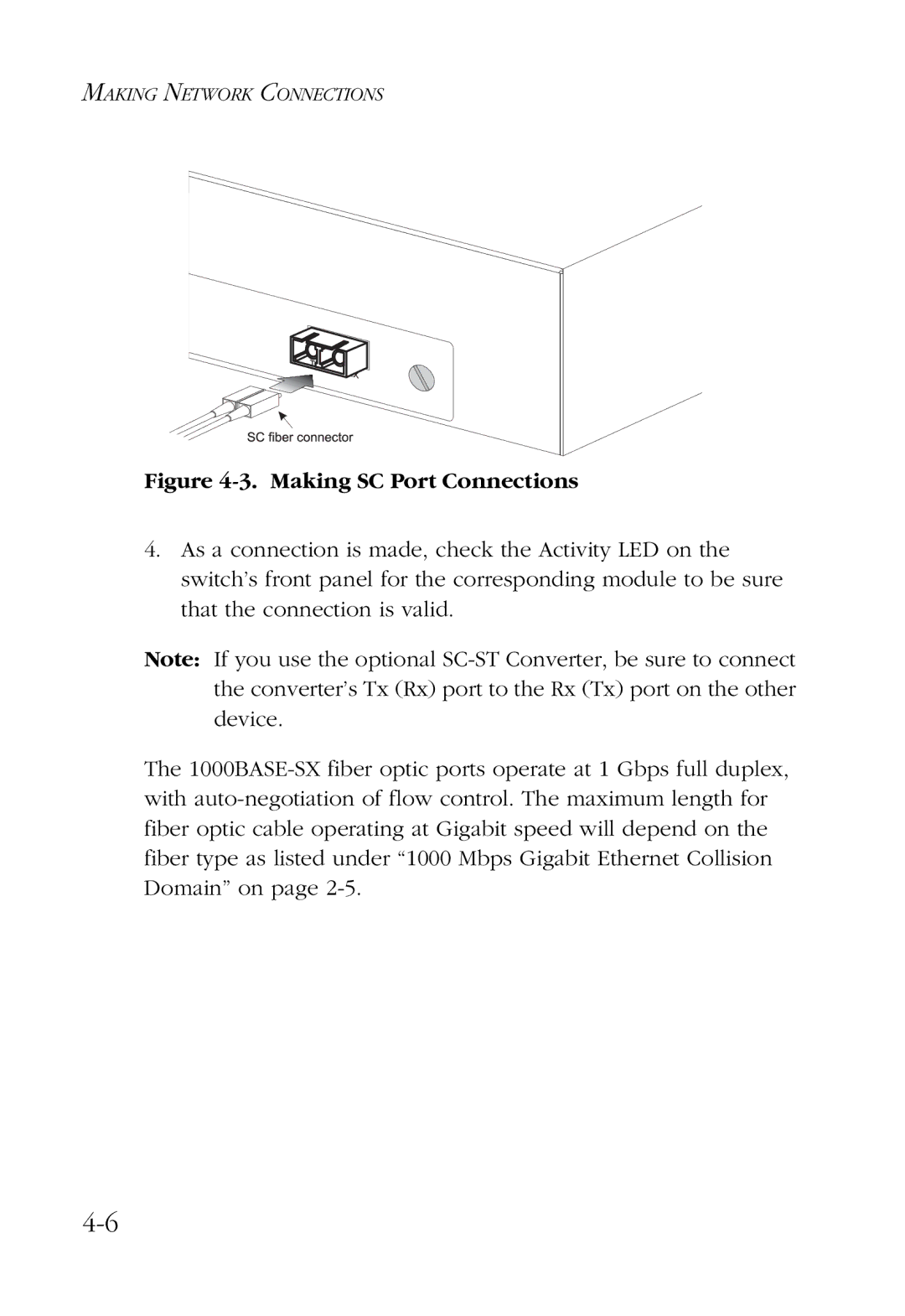 SMC Networks SMC6724L2 manual Making SC Port Connections 