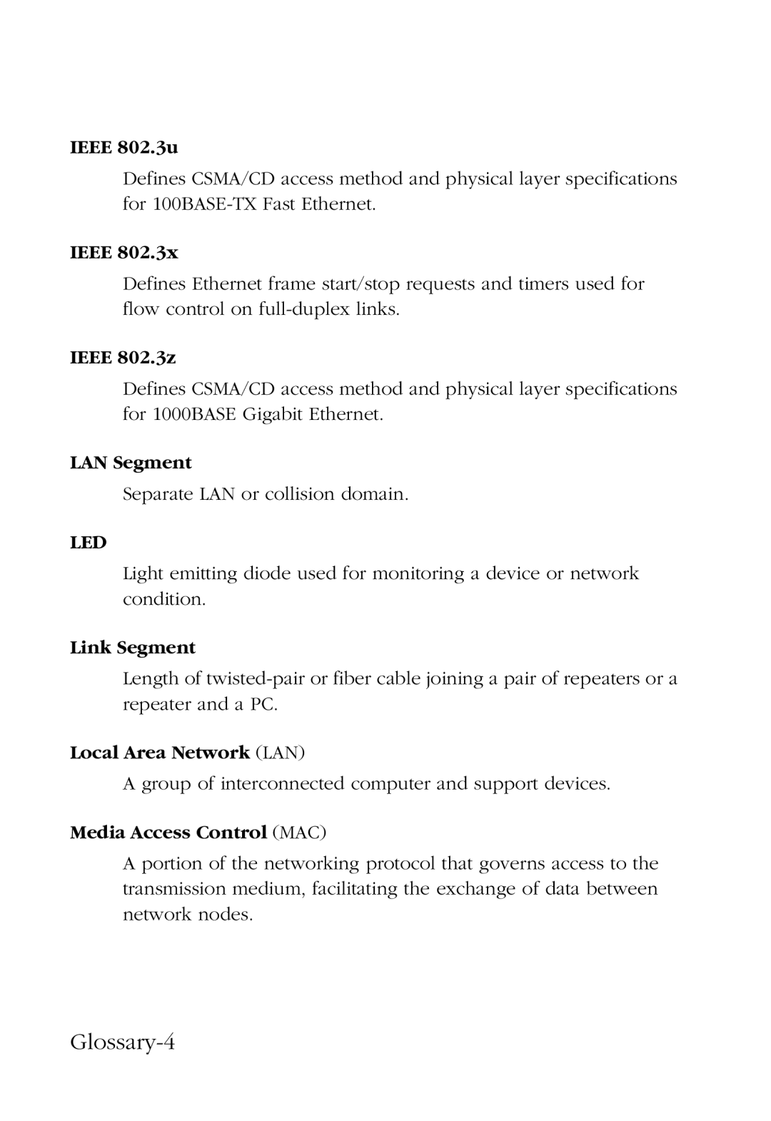 SMC Networks SMC6724L2 manual Glossary-4 