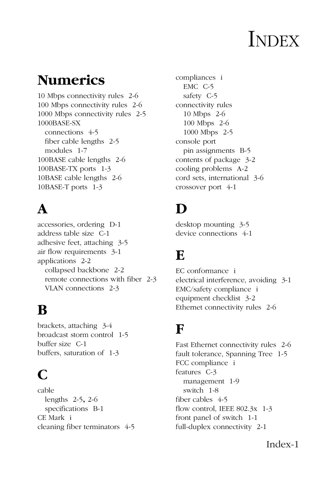 SMC Networks SMC6724L2 manual Index-1 