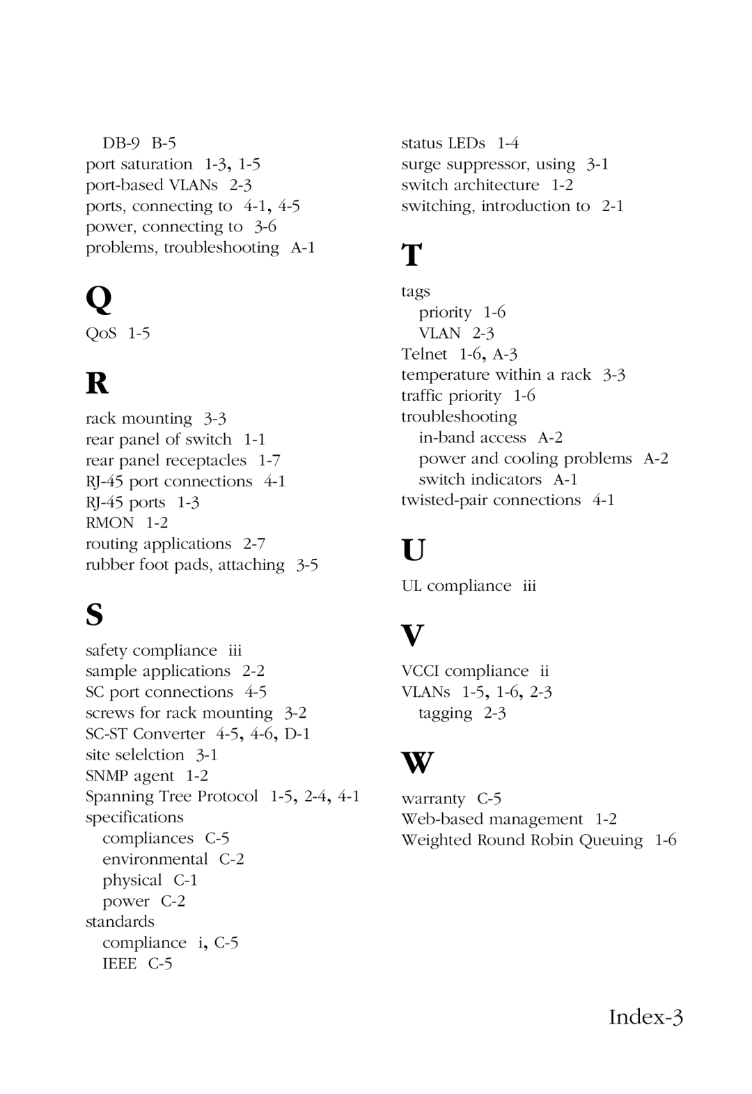 SMC Networks SMC6724L2 manual Index-3 