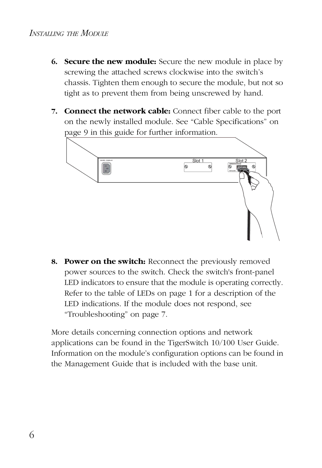 SMC Networks SMC6724L2GLSC, SMC6724L2GSSC manual Installing the Module 