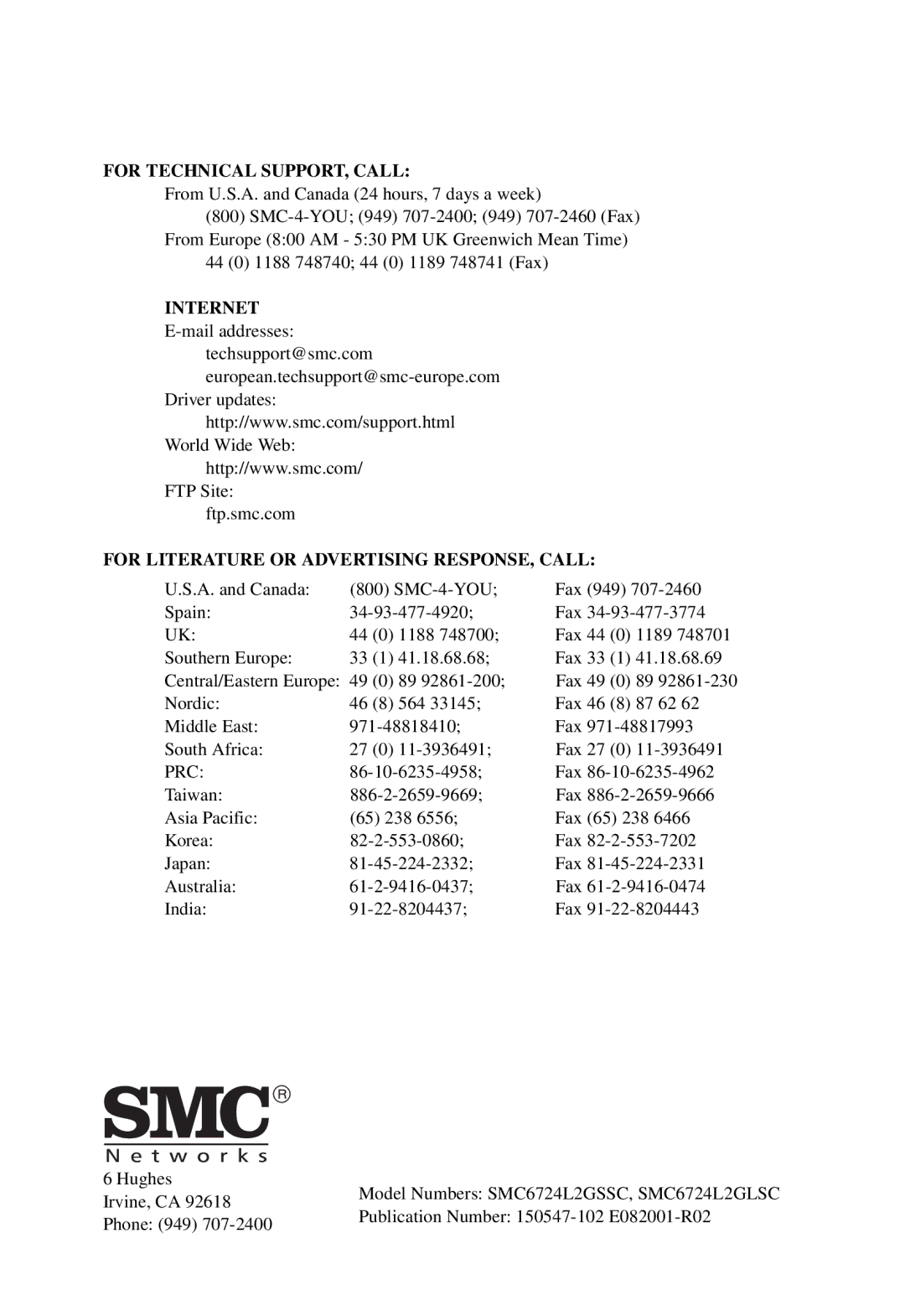 SMC Networks SMC6724L2GLSC, SMC6724L2GSSC manual Internet 