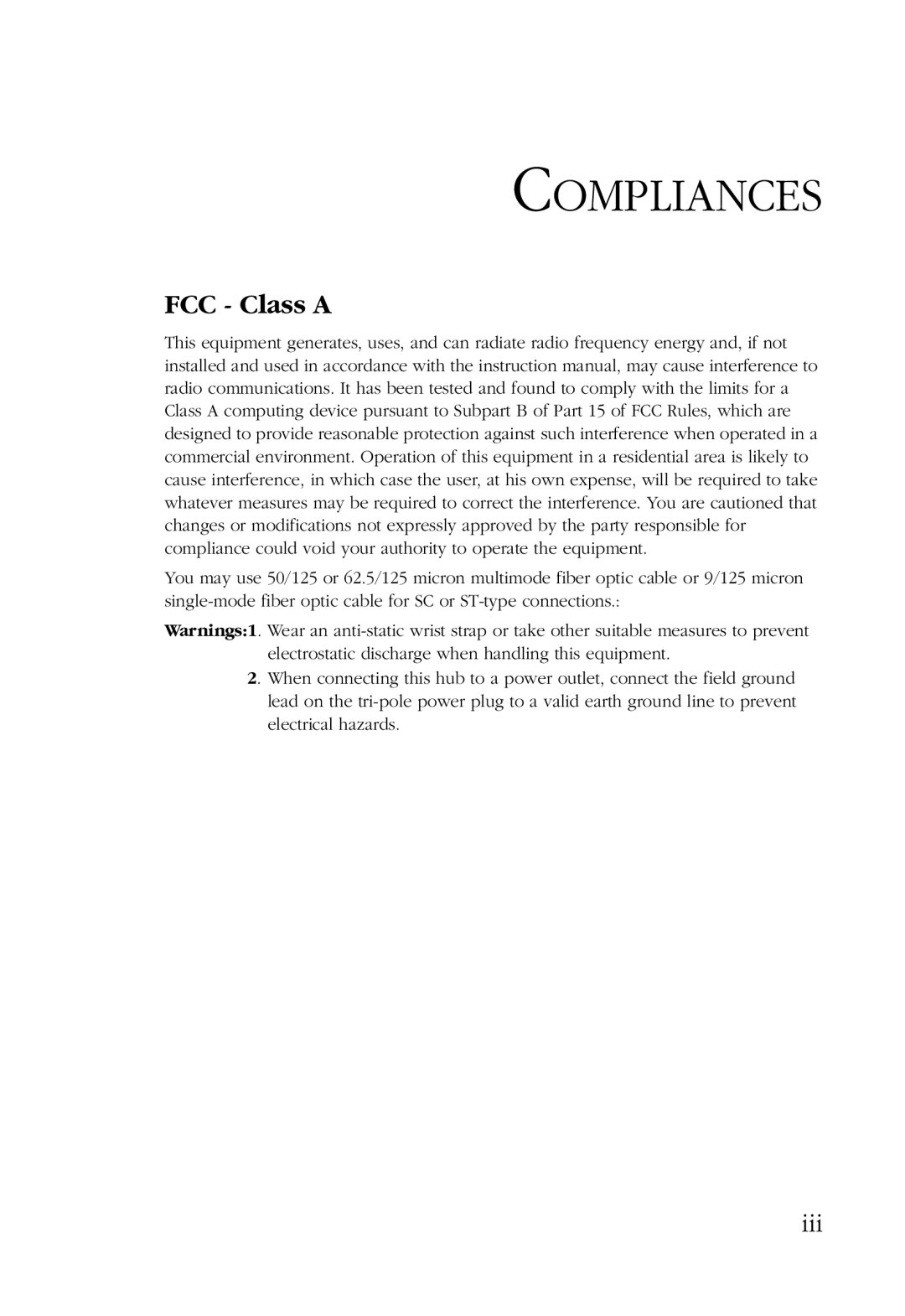 SMC Networks SMC6724L2GSSC, SMC6724L2GLSC manual Compliances, FCC Class a 