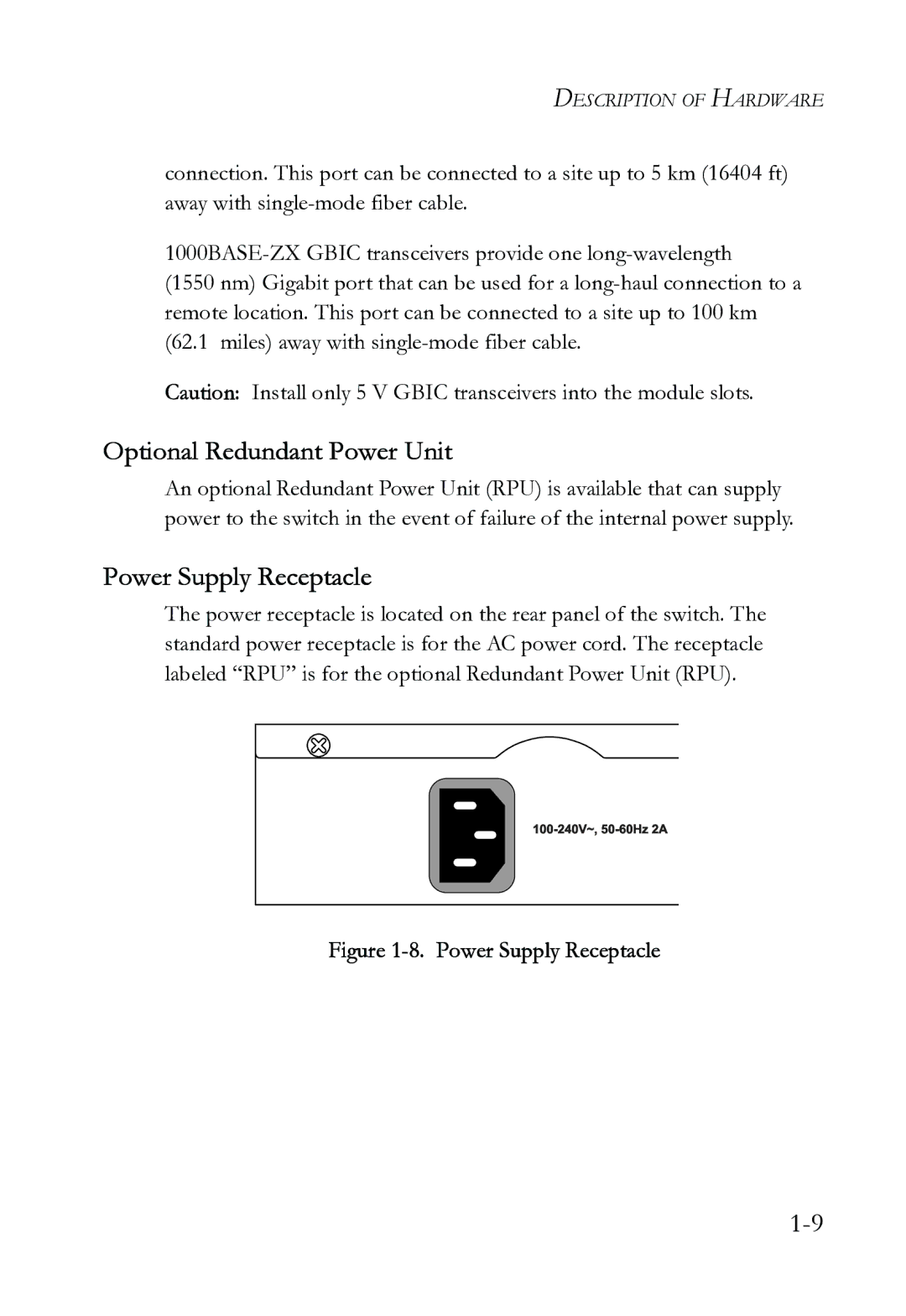 SMC Networks SMC6724L3 INT manual Optional Redundant Power Unit, Power Supply Receptacle 