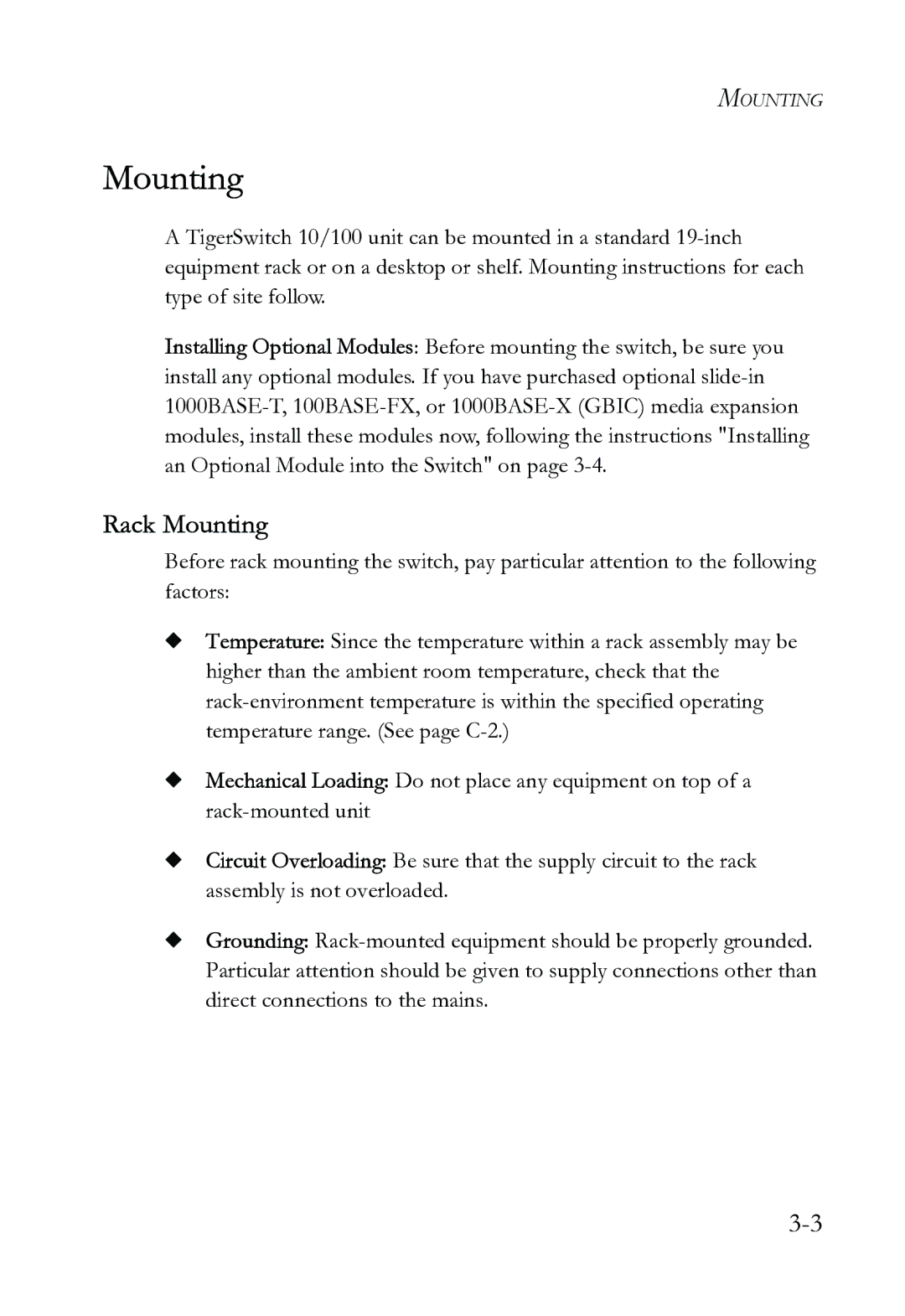 SMC Networks SMC6724L3 INT manual Rack Mounting 