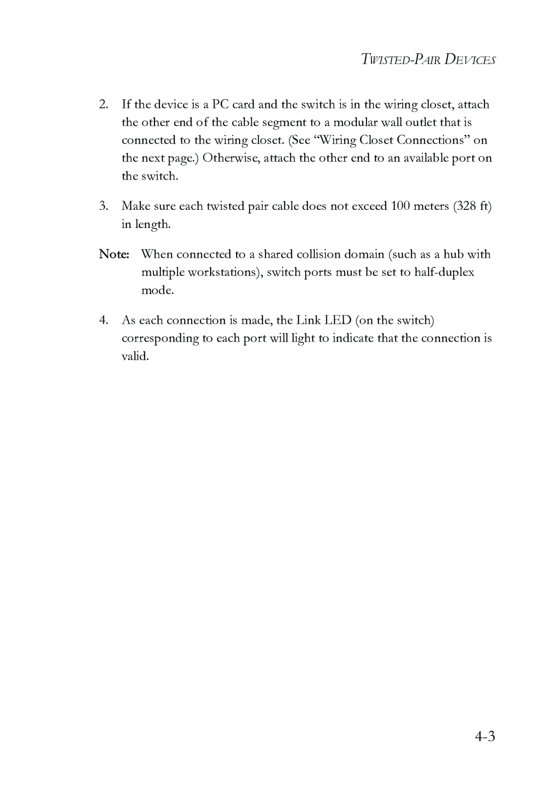 SMC Networks SMC6724L3 INT manual TWISTED-PAIR Devices 