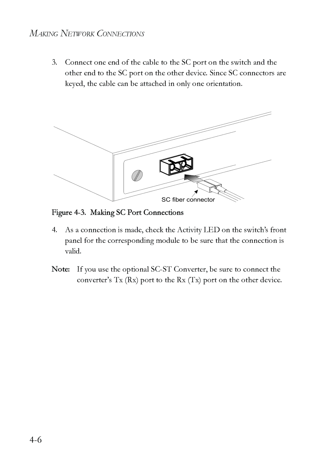 SMC Networks SMC6724L3 INT manual Making SC Port Connections 