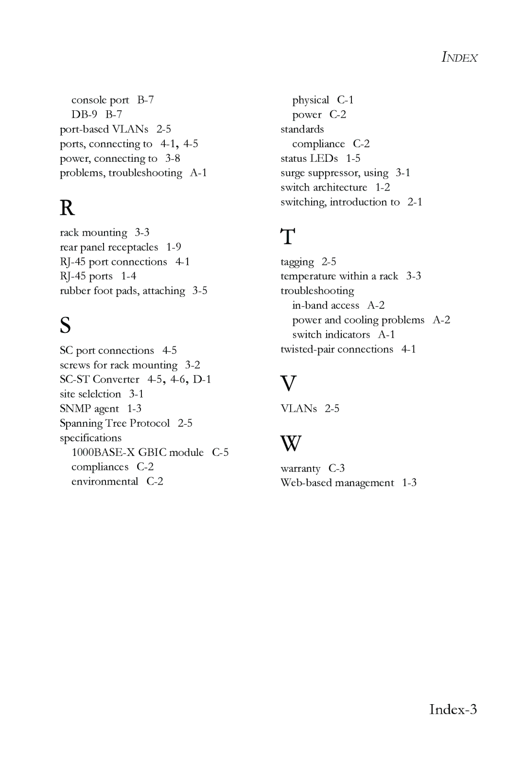 SMC Networks SMC6724L3 INT manual Index-3 