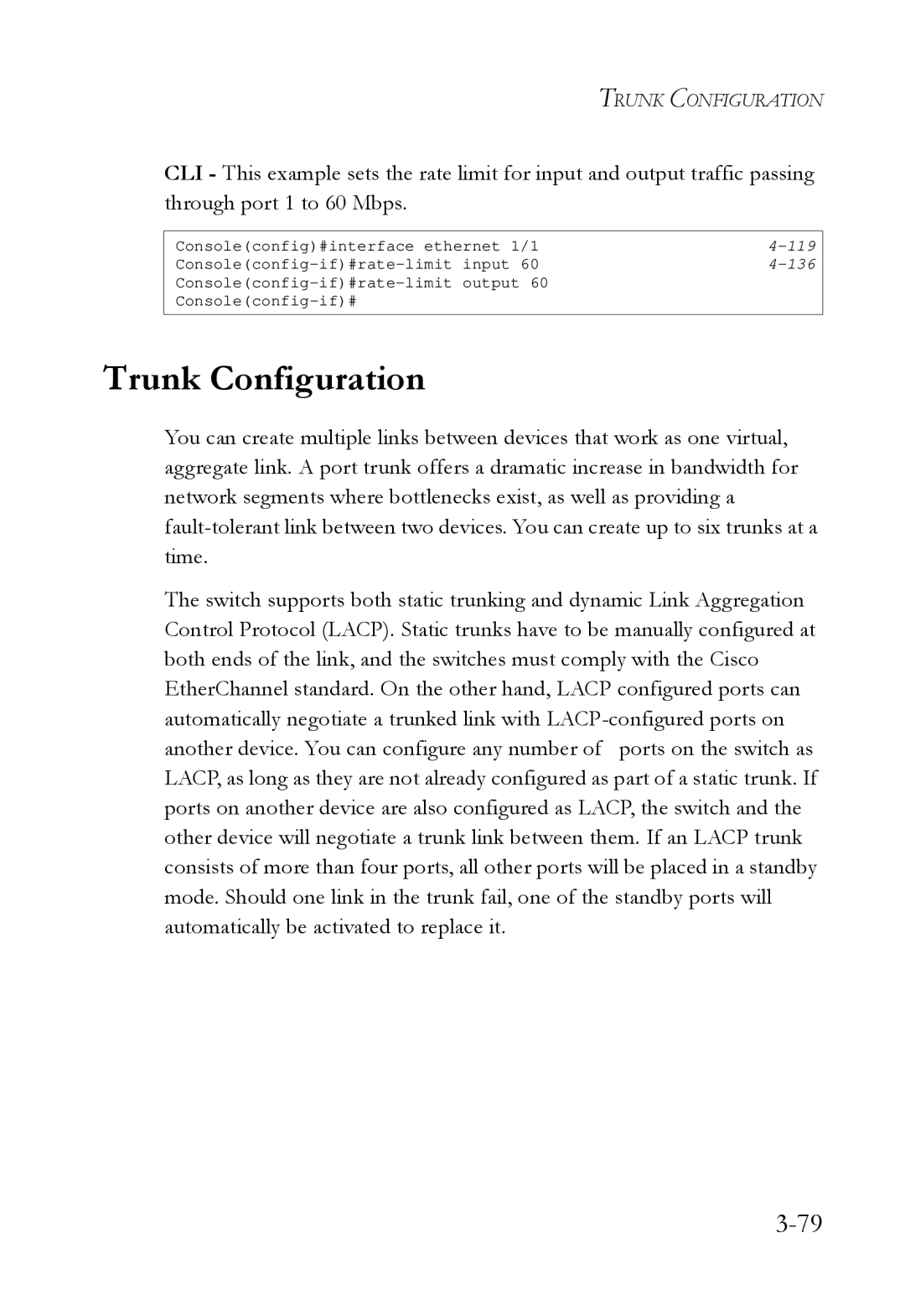 SMC Networks SMC6724L3 manual Trunk Configuration 