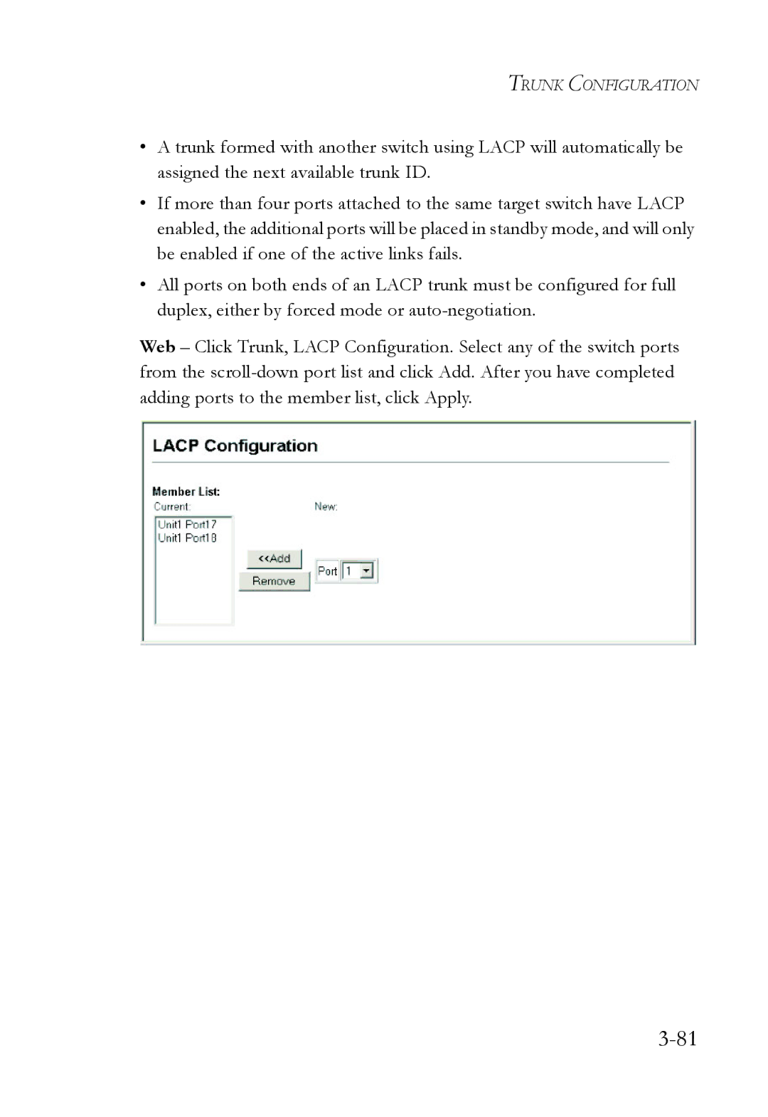 SMC Networks SMC6724L3 manual Trunk Configuration 