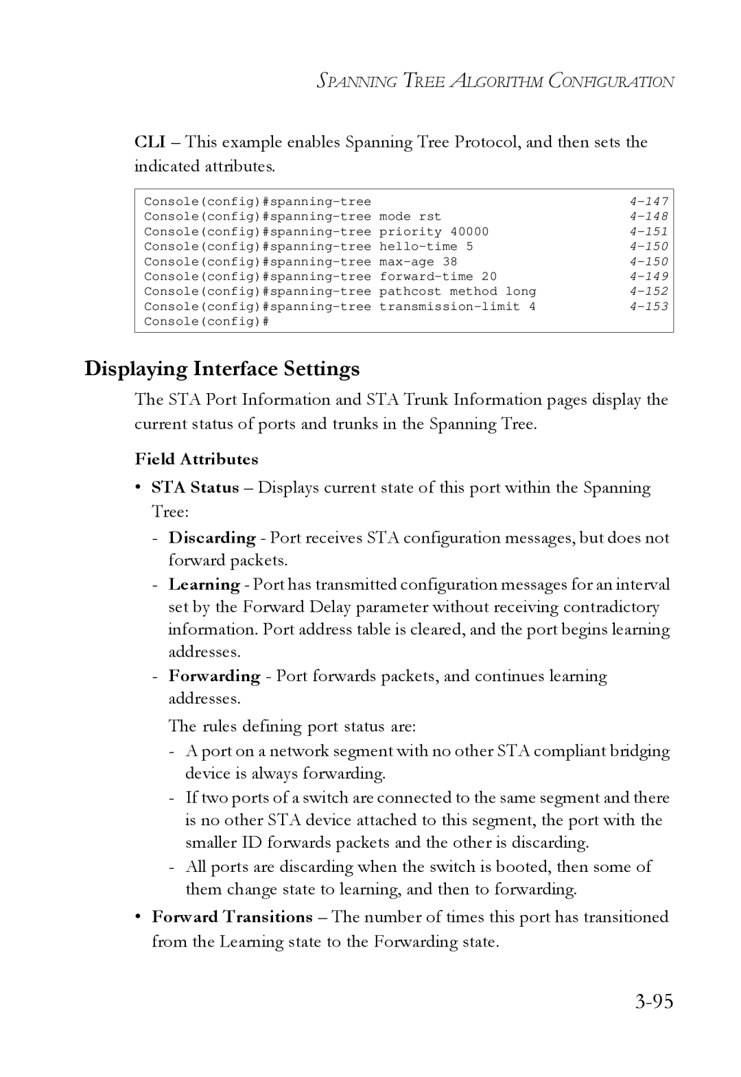 SMC Networks SMC6724L3 manual Displaying Interface Settings, Field Attributes 