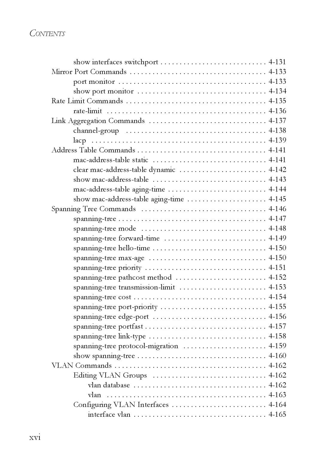 SMC Networks SMC6724L3 manual Xvi 