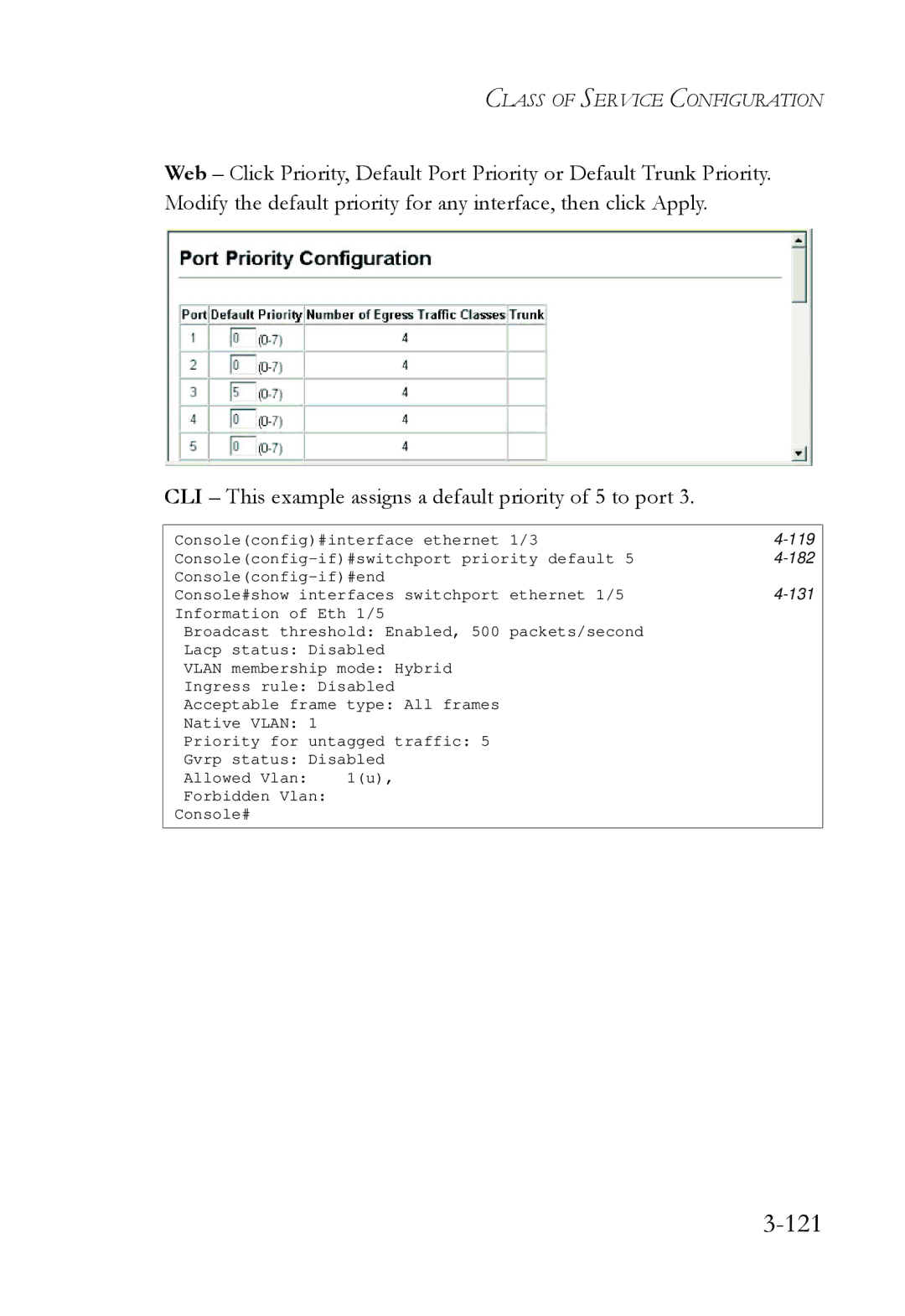 SMC Networks SMC6724L3 manual 121, 131 