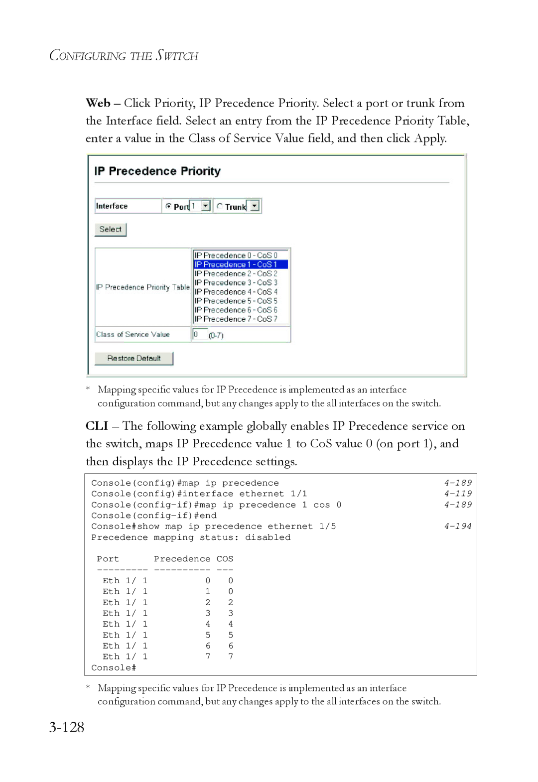 SMC Networks SMC6724L3 manual 128 