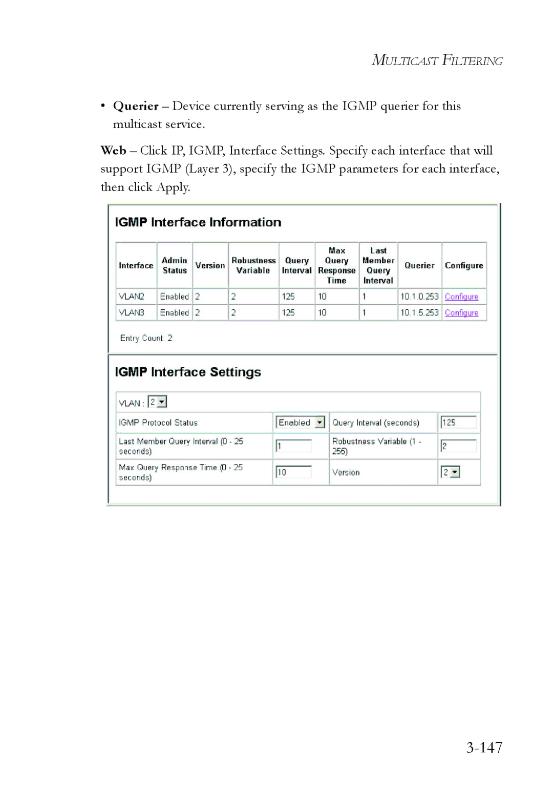 SMC Networks SMC6724L3 manual 147 