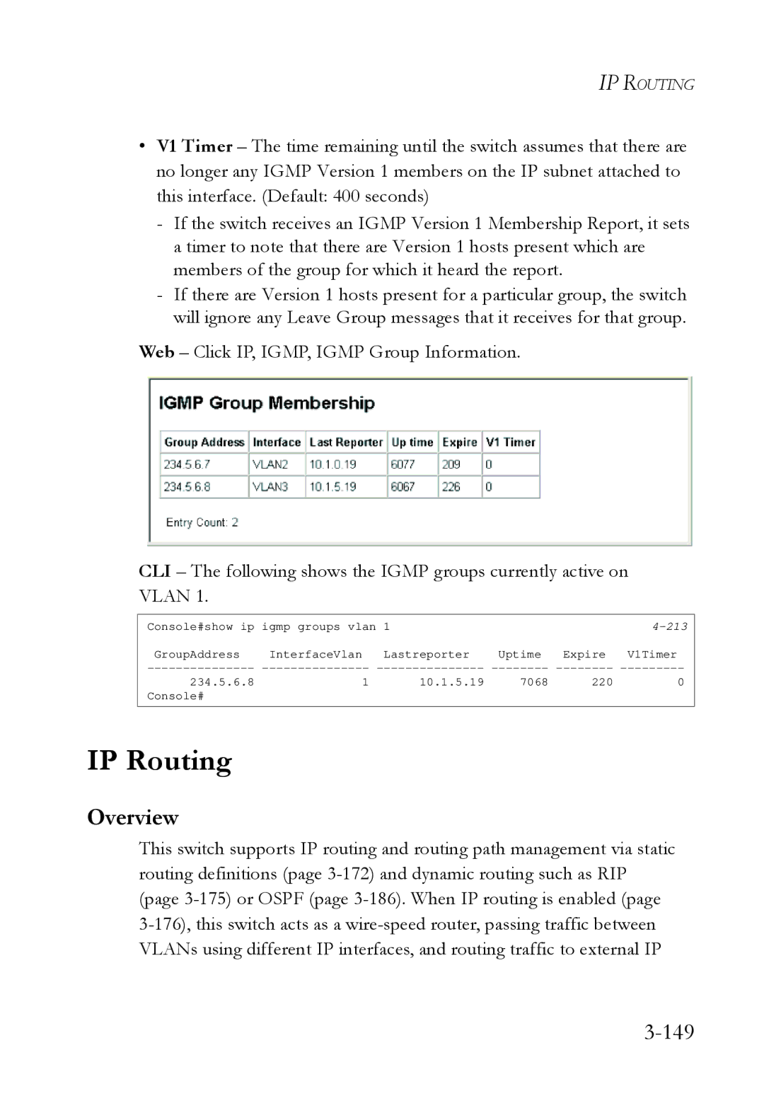 SMC Networks SMC6724L3 manual IP Routing, 149 