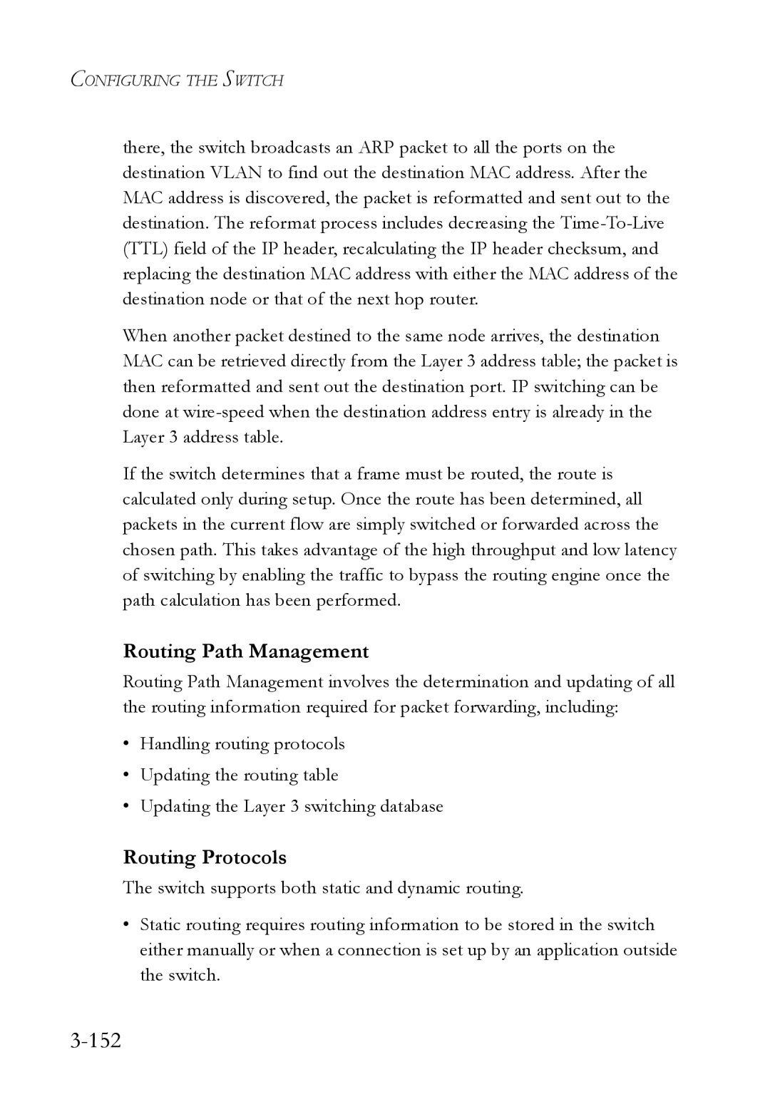 SMC Networks SMC6724L3 manual 152, Routing Path Management, Routing Protocols 