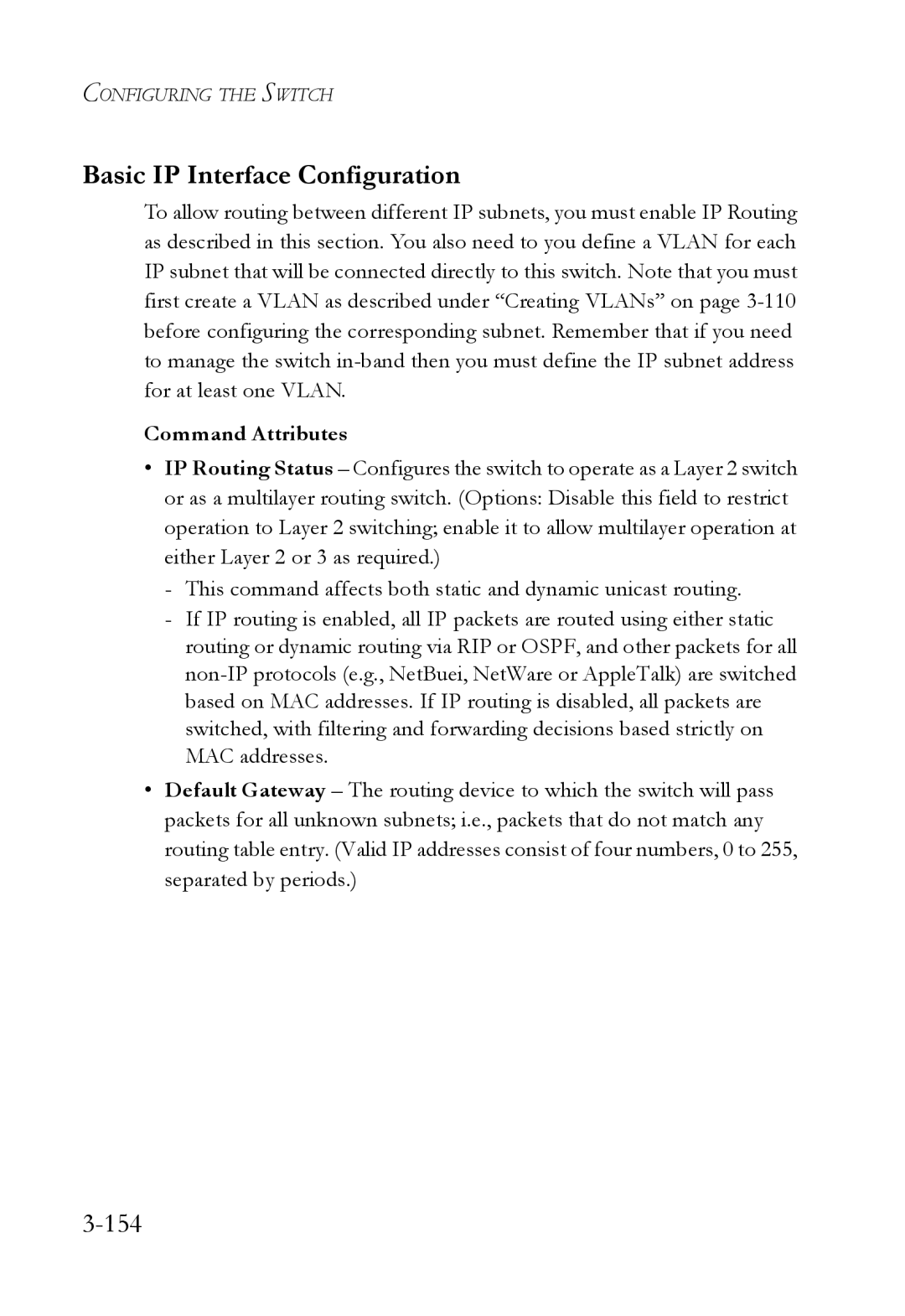 SMC Networks SMC6724L3 manual Basic IP Interface Configuration, 154 