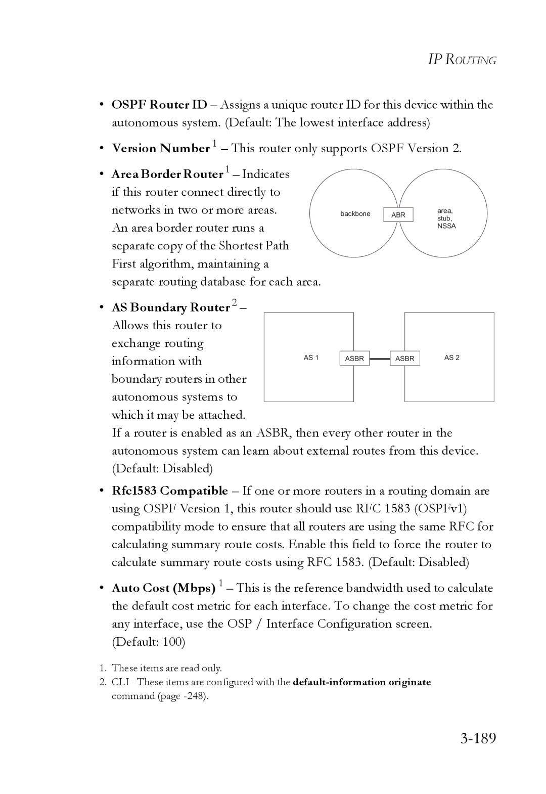 SMC Networks SMC6724L3 manual 189, Networks in two or more areas, An area border router runs a, AS Boundary Router 