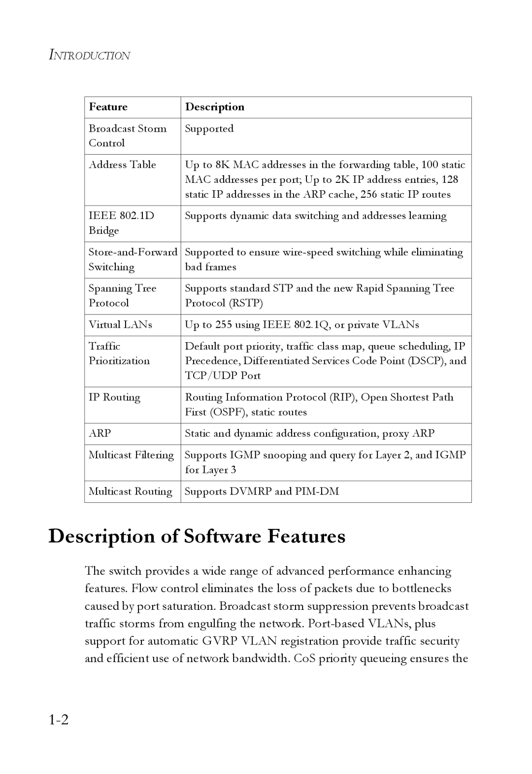 SMC Networks SMC6724L3 manual Description of Software Features, Arp 