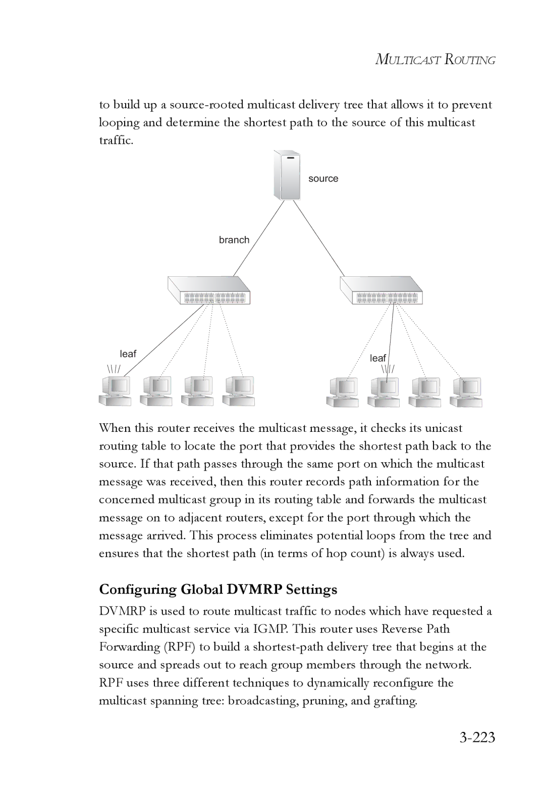 SMC Networks SMC6724L3 manual 223, Configuring Global Dvmrp Settings 