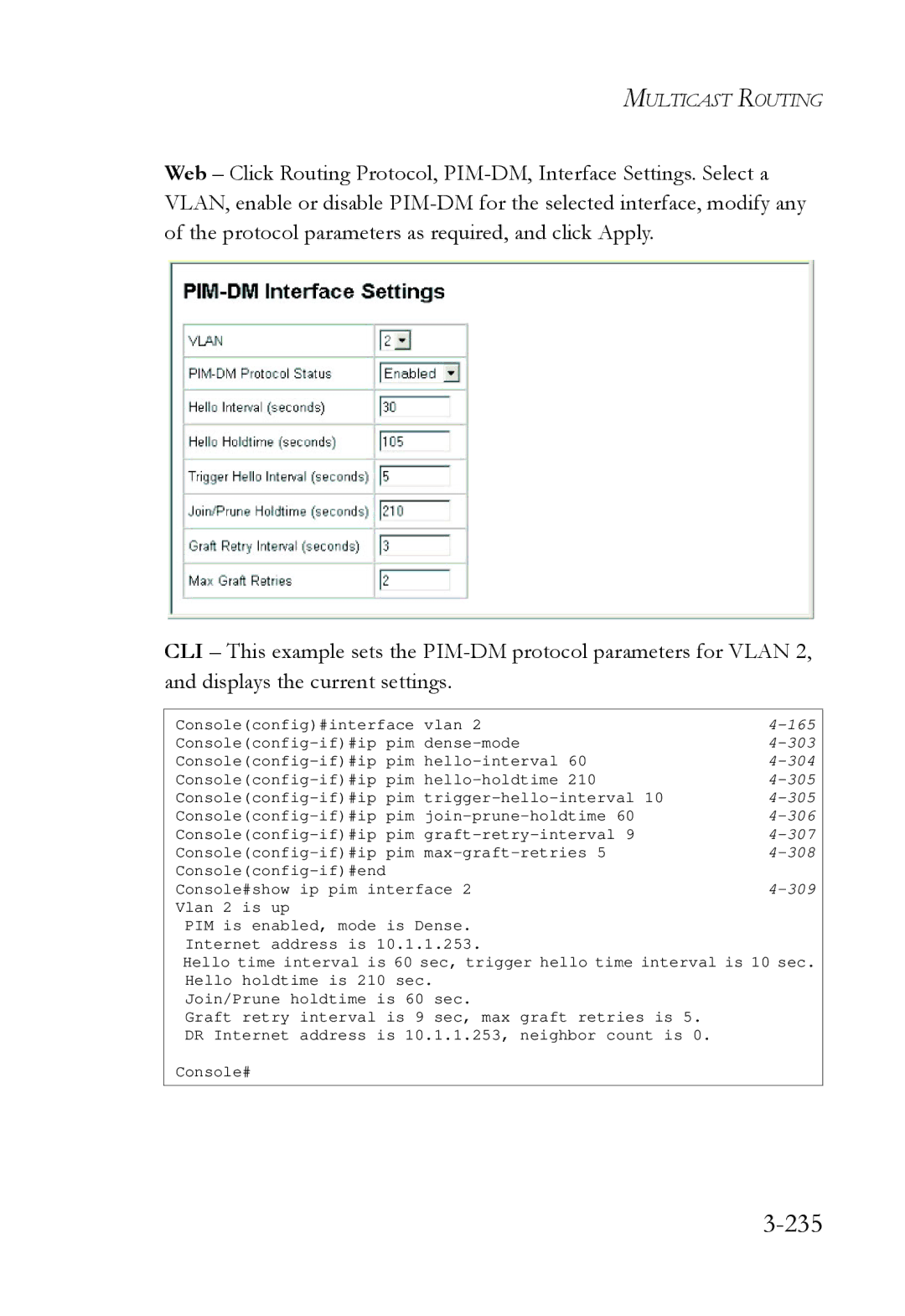 SMC Networks SMC6724L3 manual 235, 309 