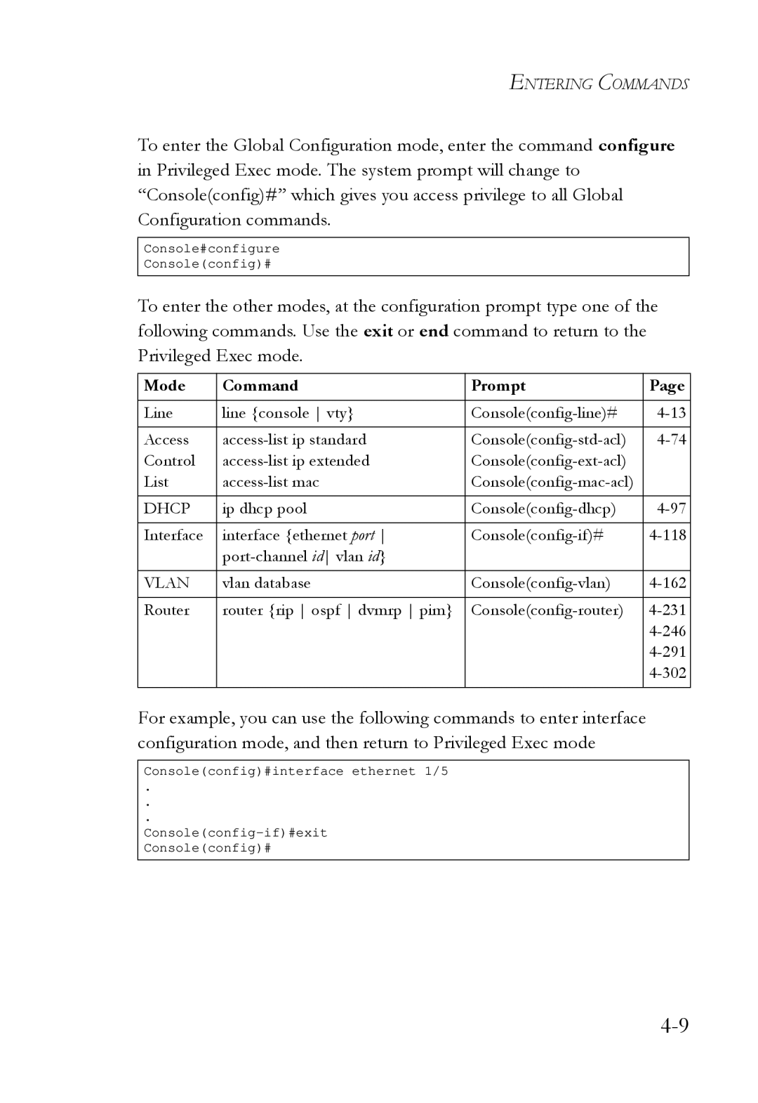 SMC Networks SMC6724L3 manual Mode Command Prompt 