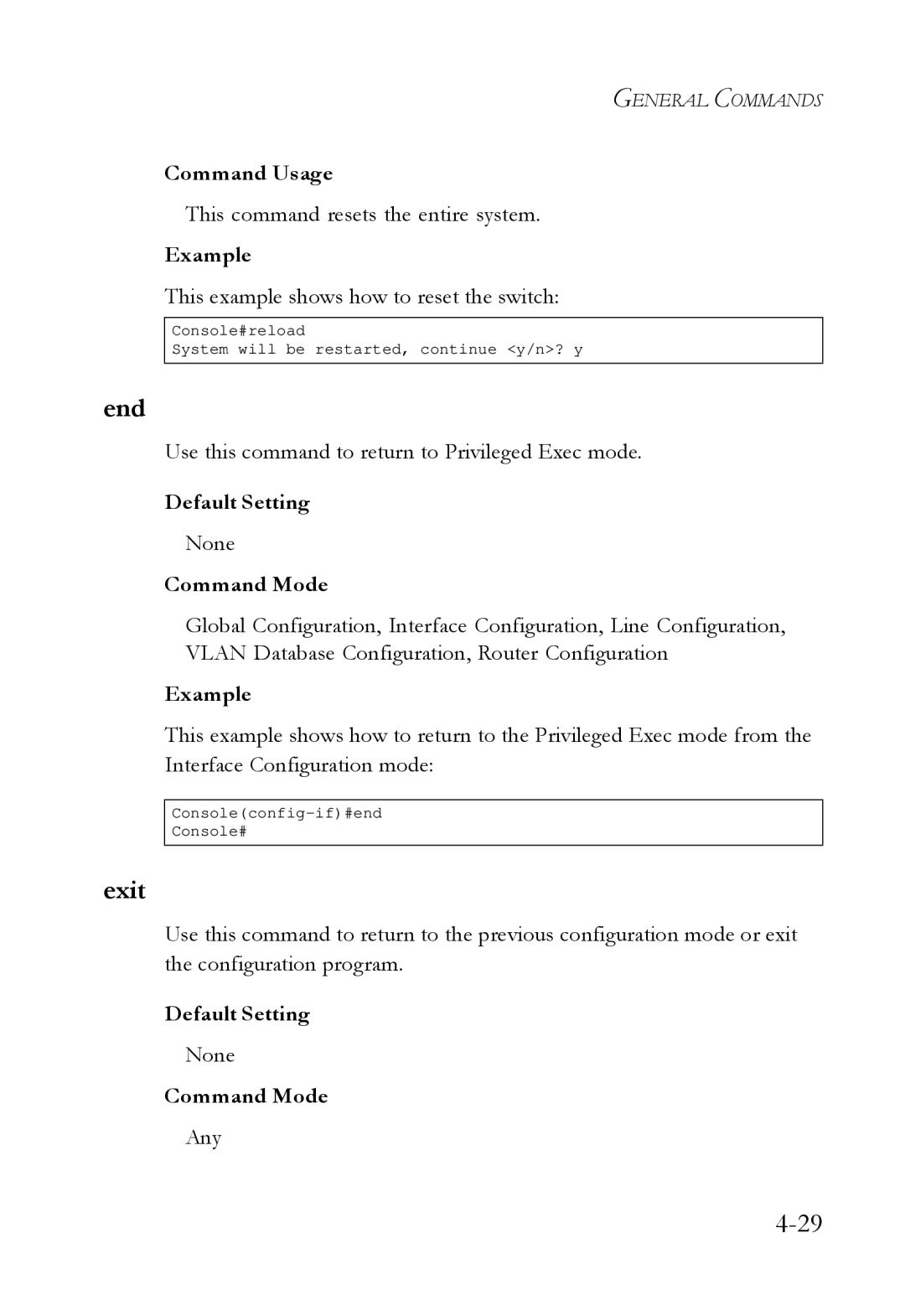 SMC Networks SMC6724L3 manual End, Exit 