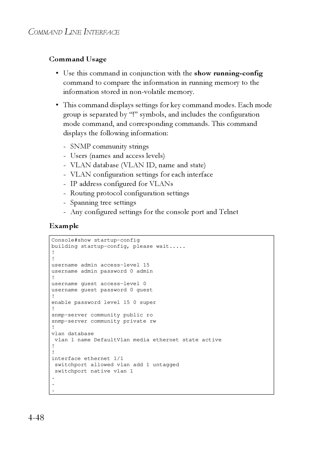 SMC Networks SMC6724L3 manual Command Usage 