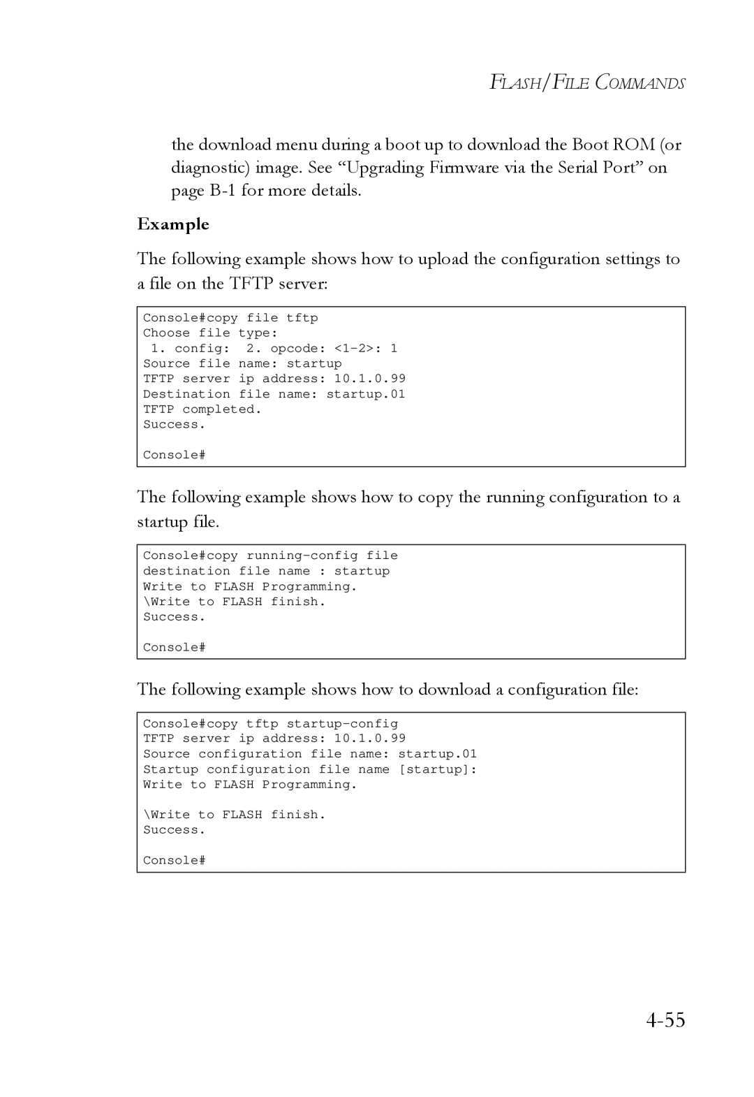 SMC Networks SMC6724L3 manual Following example shows how to download a configuration file 