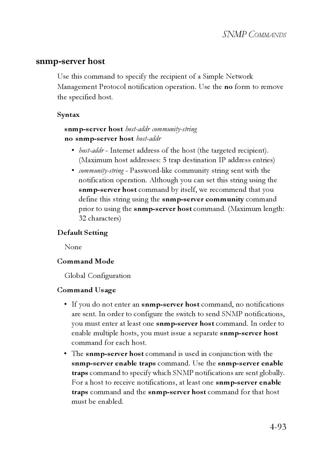 SMC Networks SMC6724L3 manual Snmp-server host, Syntax 