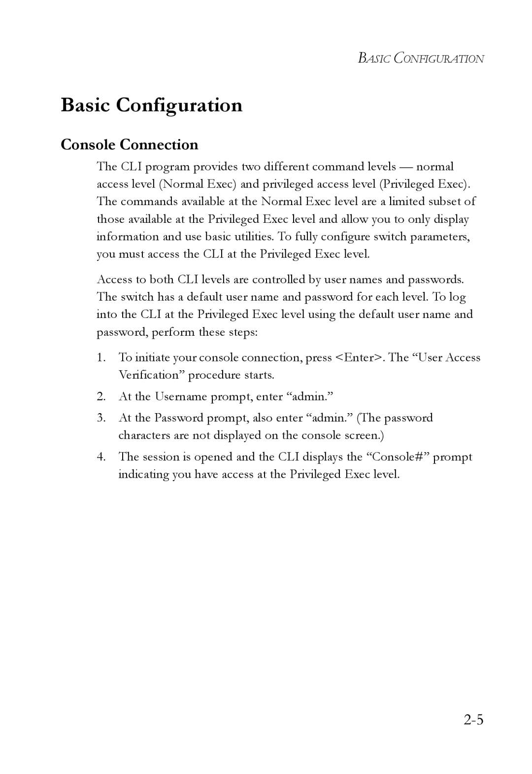 SMC Networks SMC6724L3 manual Basic Configuration, Console Connection 