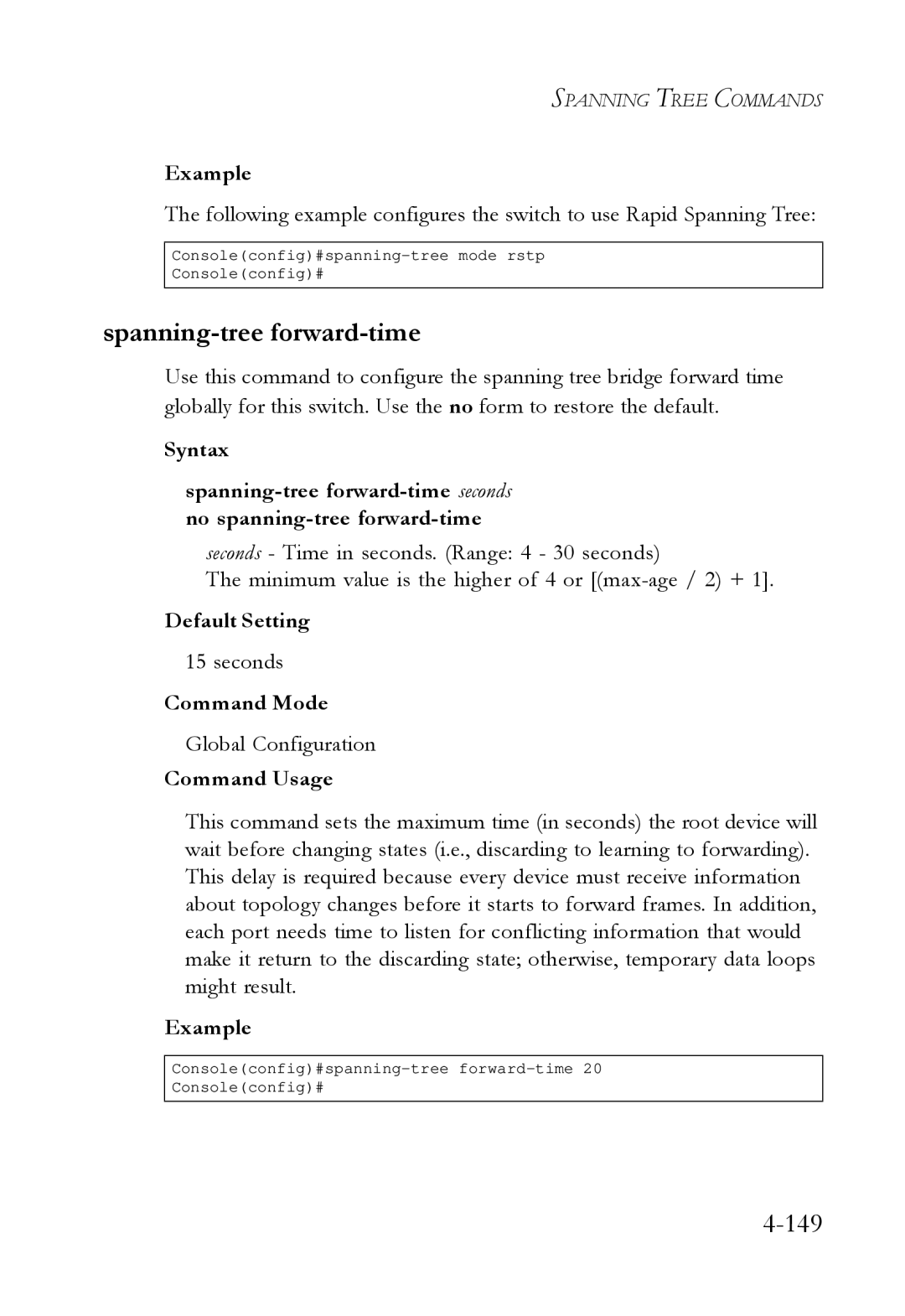 SMC Networks SMC6724L3 manual Spanning-tree forward-time, Seconds 