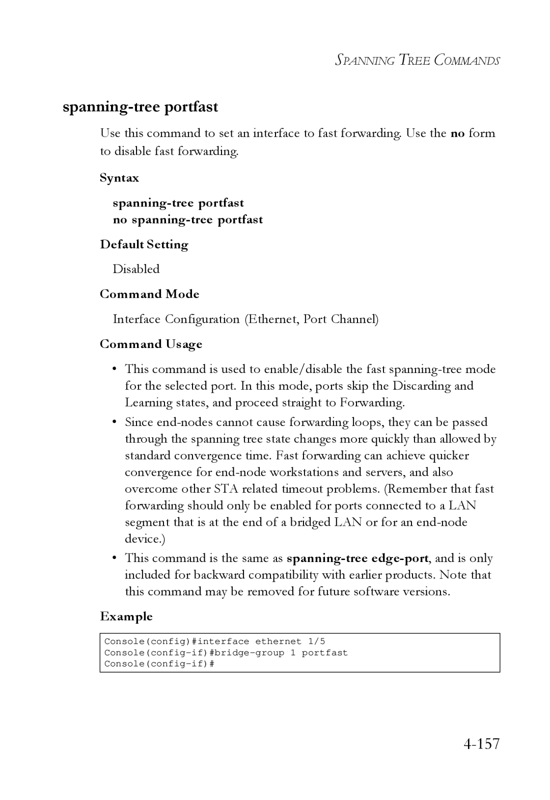 SMC Networks SMC6724L3 manual Spanning-tree portfast, 157 