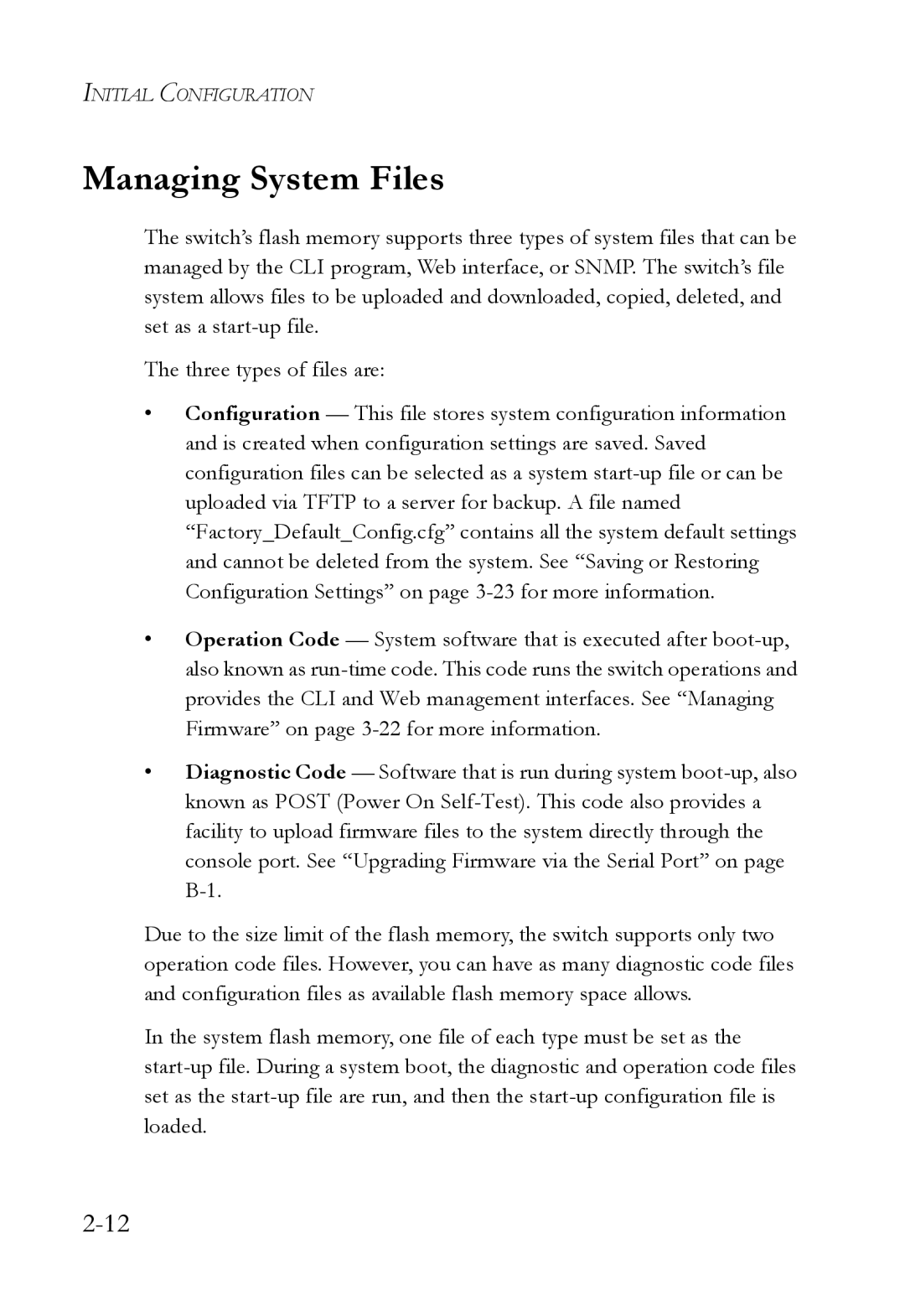 SMC Networks SMC6724L3 manual Managing System Files 