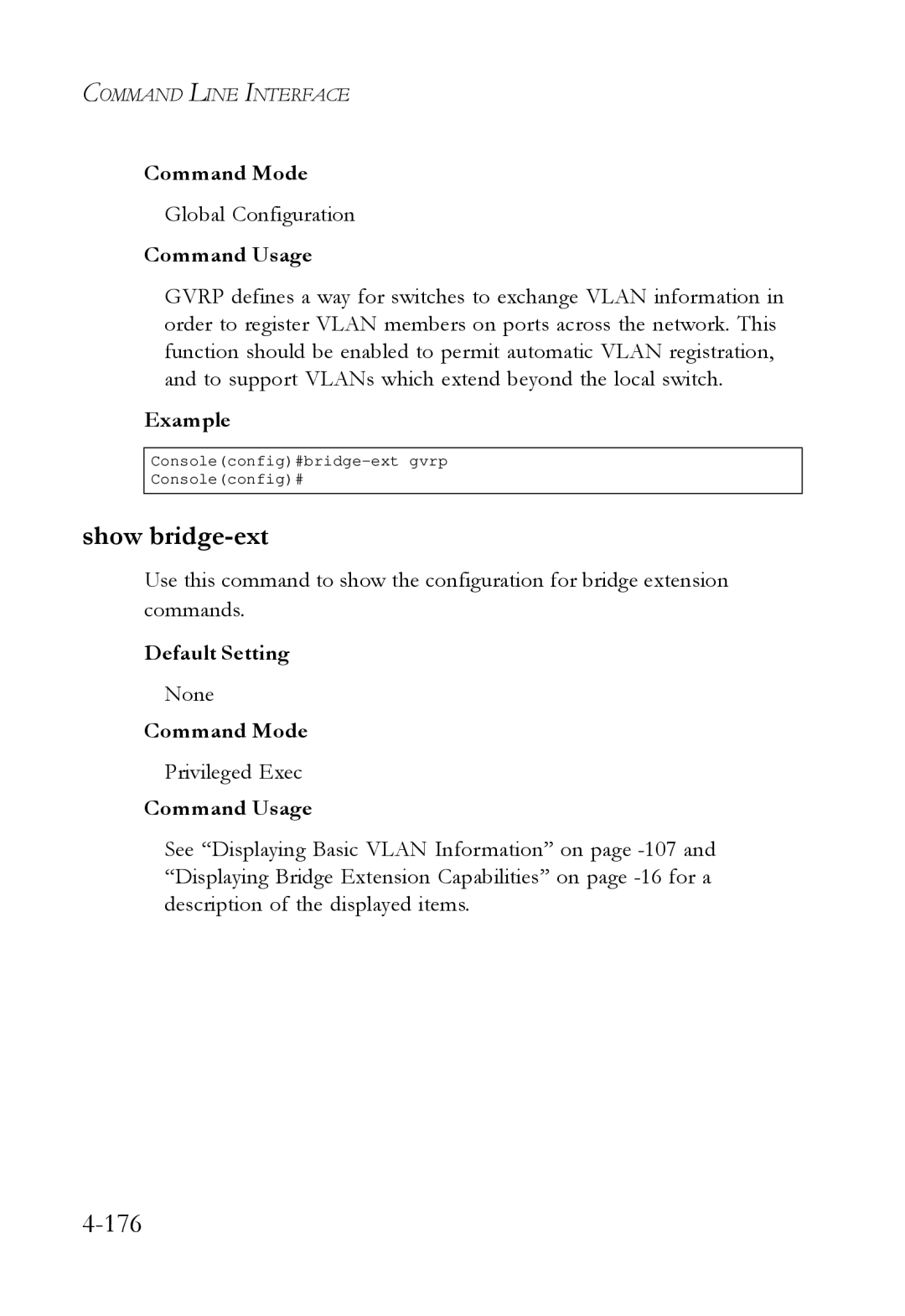 SMC Networks SMC6724L3 manual Show bridge-ext, Global Configuration 