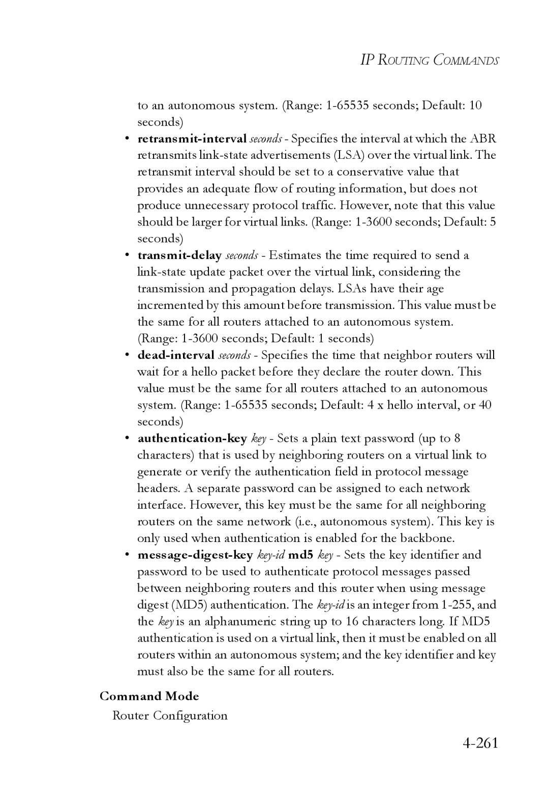 SMC Networks SMC6724L3 manual 261, Command Mode 