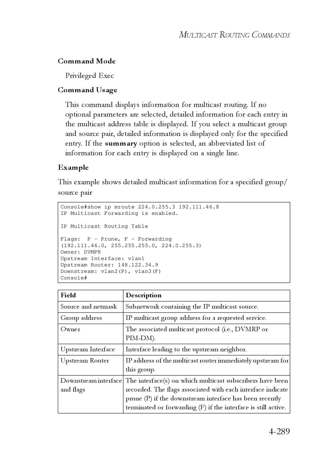 SMC Networks SMC6724L3 manual 289 