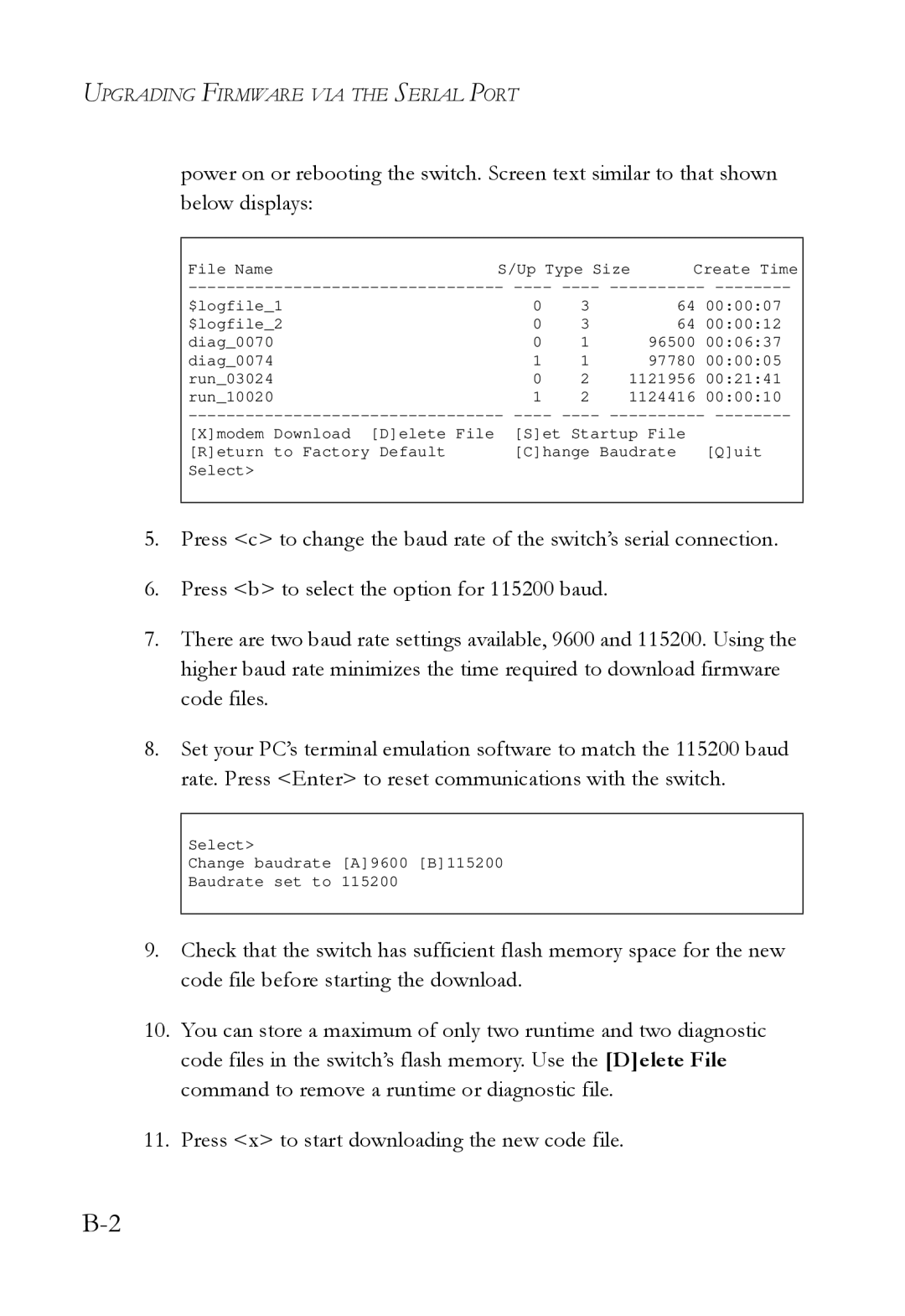 SMC Networks SMC6724L3 manual Upgrading Firmware VIA the Serial Port 