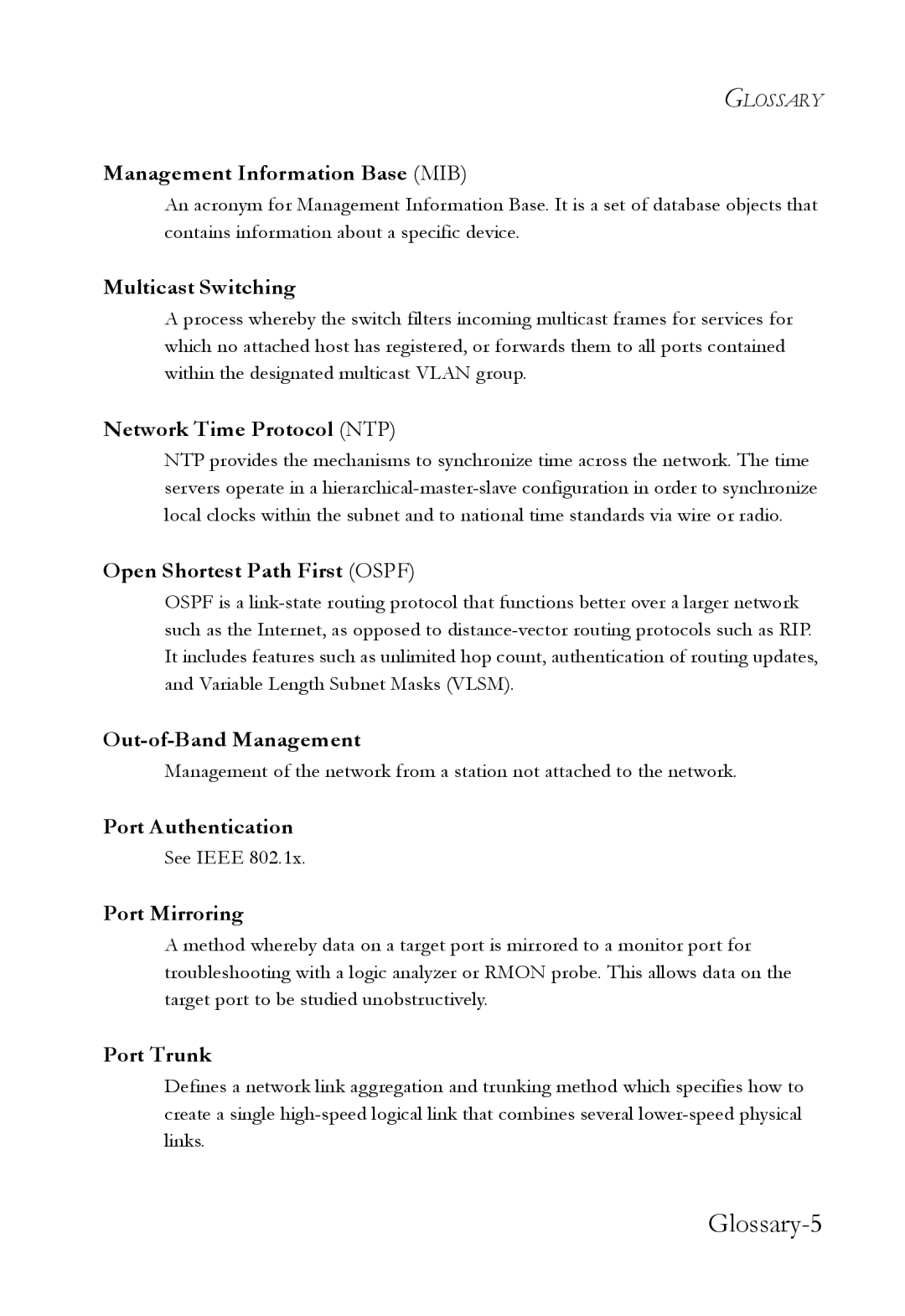 SMC Networks SMC6724L3 manual Glossary-5 