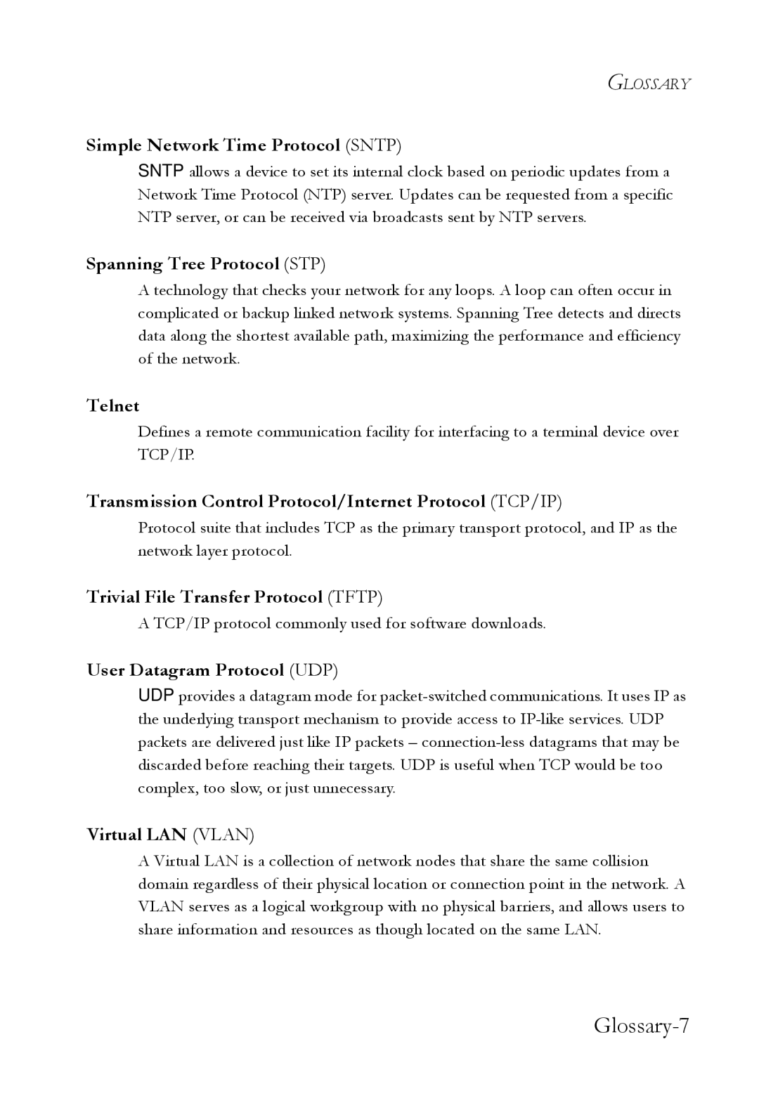 SMC Networks SMC6724L3 manual Glossary-7 