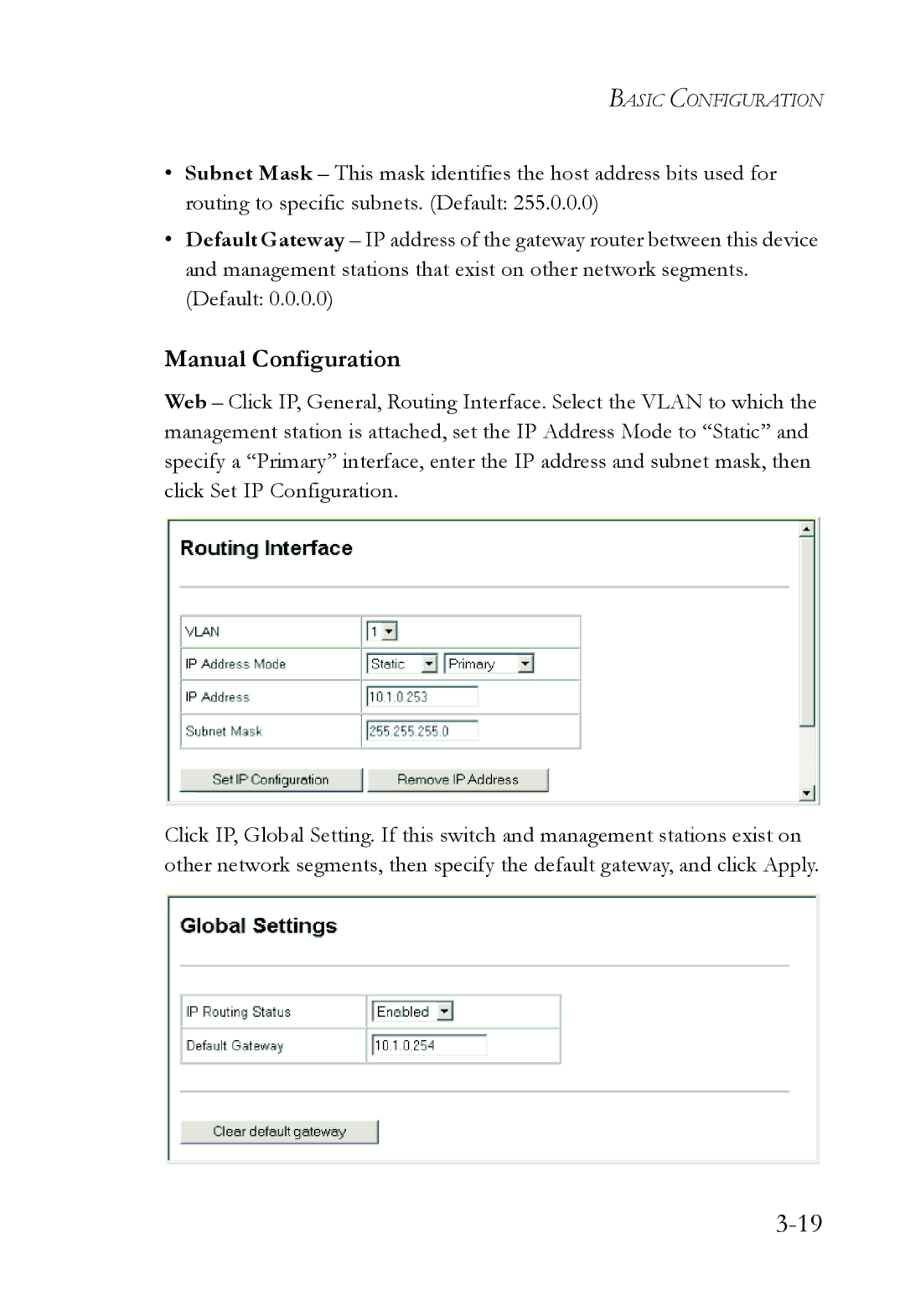 SMC Networks SMC6724L3 manual Manual Configuration 