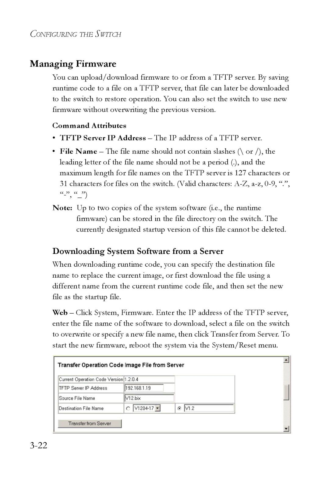 SMC Networks SMC6724L3 manual Managing Firmware, Downloading System Software from a Server 