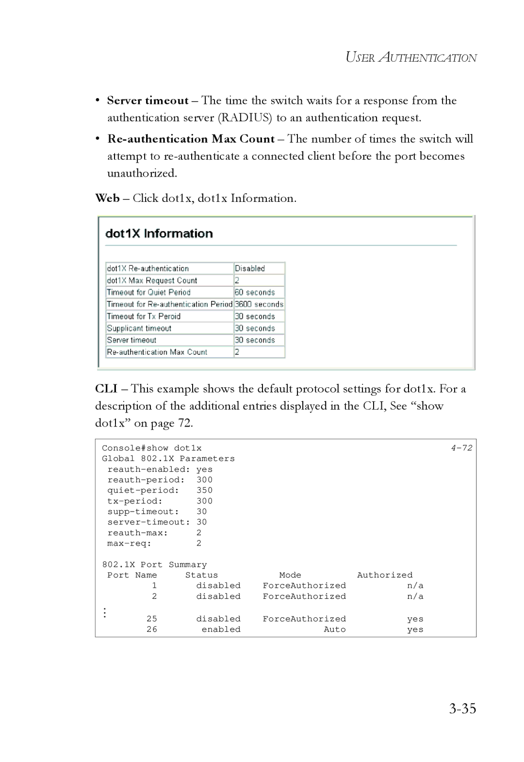 SMC Networks SMC6724L3 manual User Authentication 