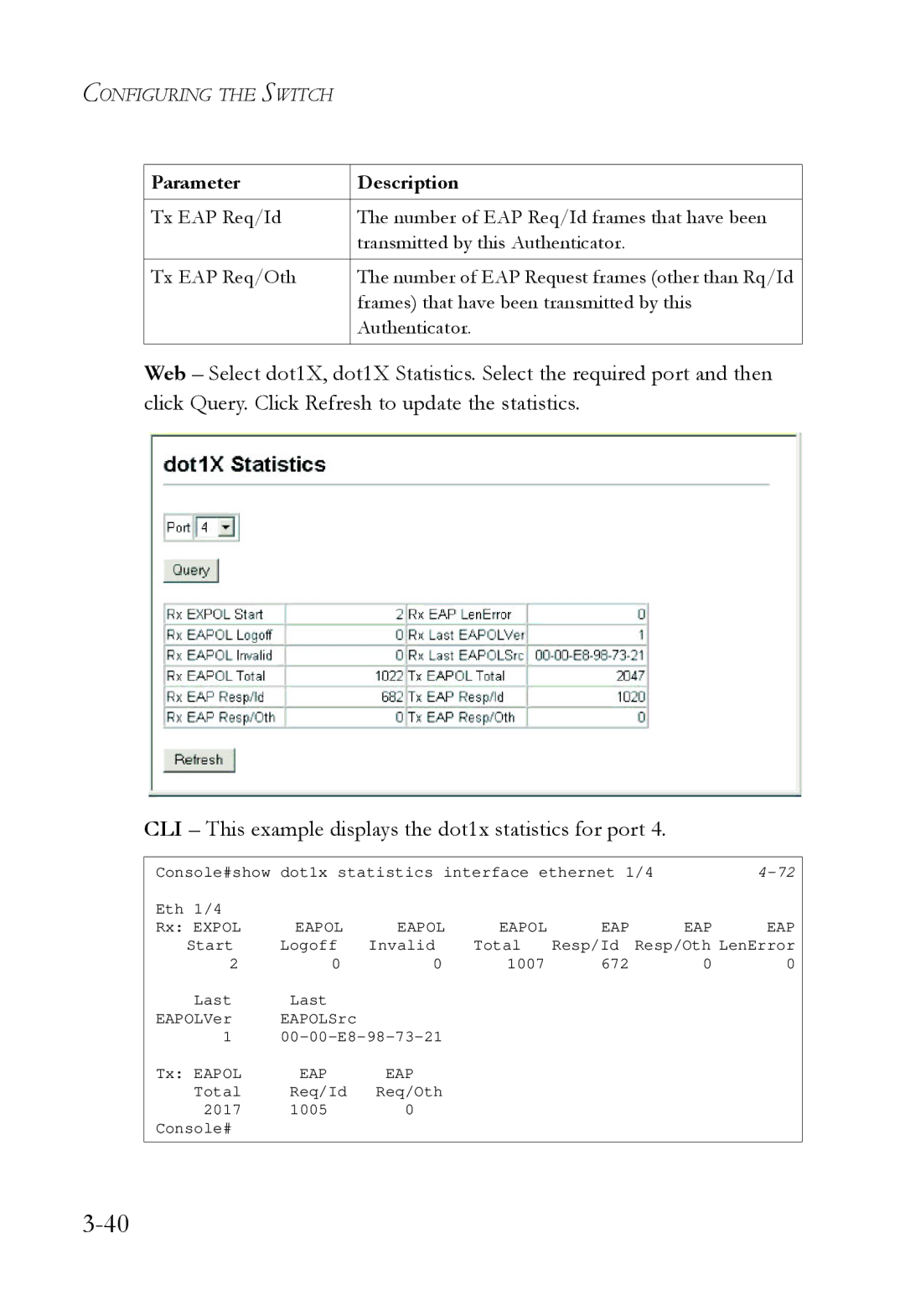 SMC Networks SMC6724L3 manual Eapol EAP 