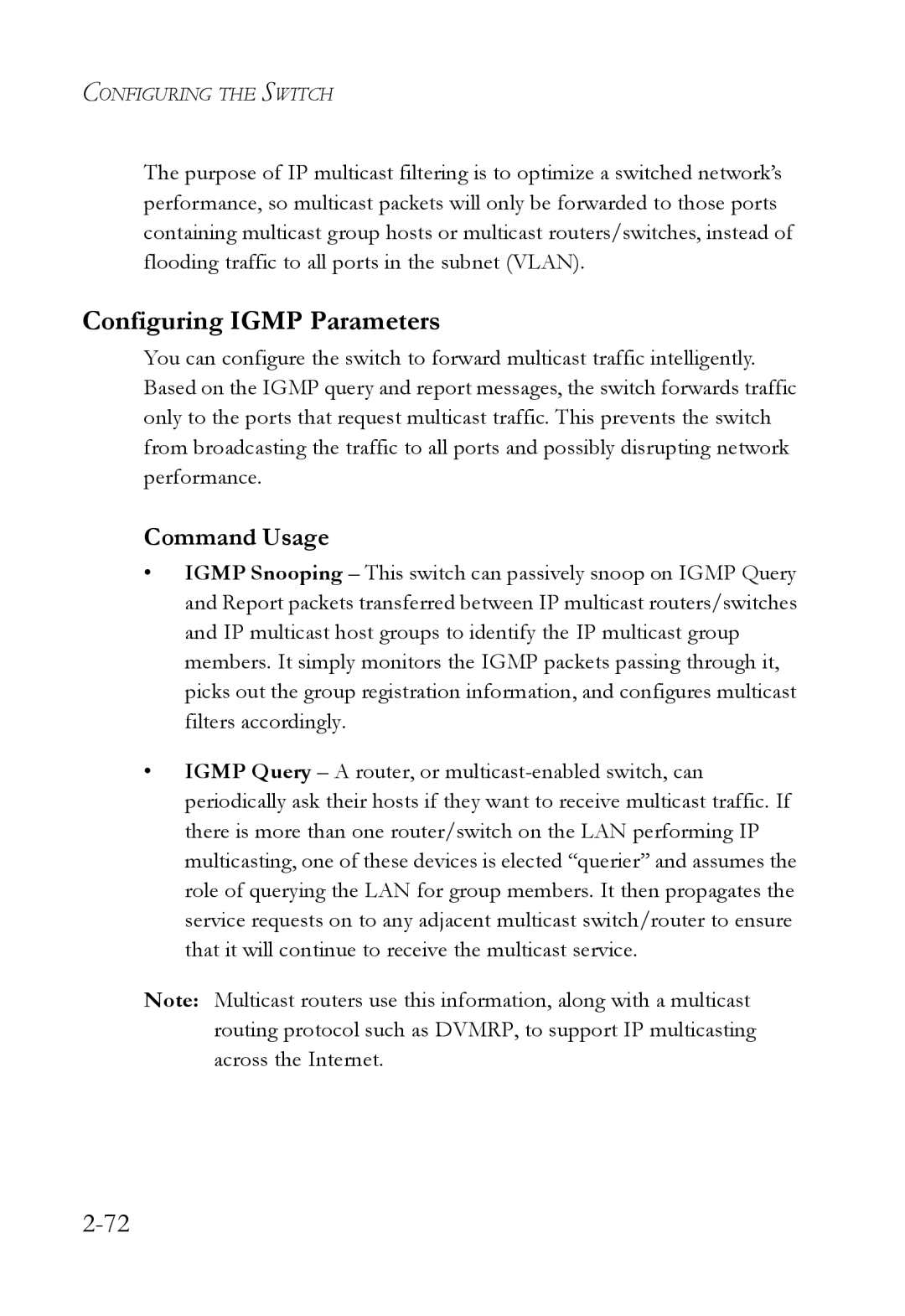 SMC Networks SMC6750L2 manual Configuring Igmp Parameters 