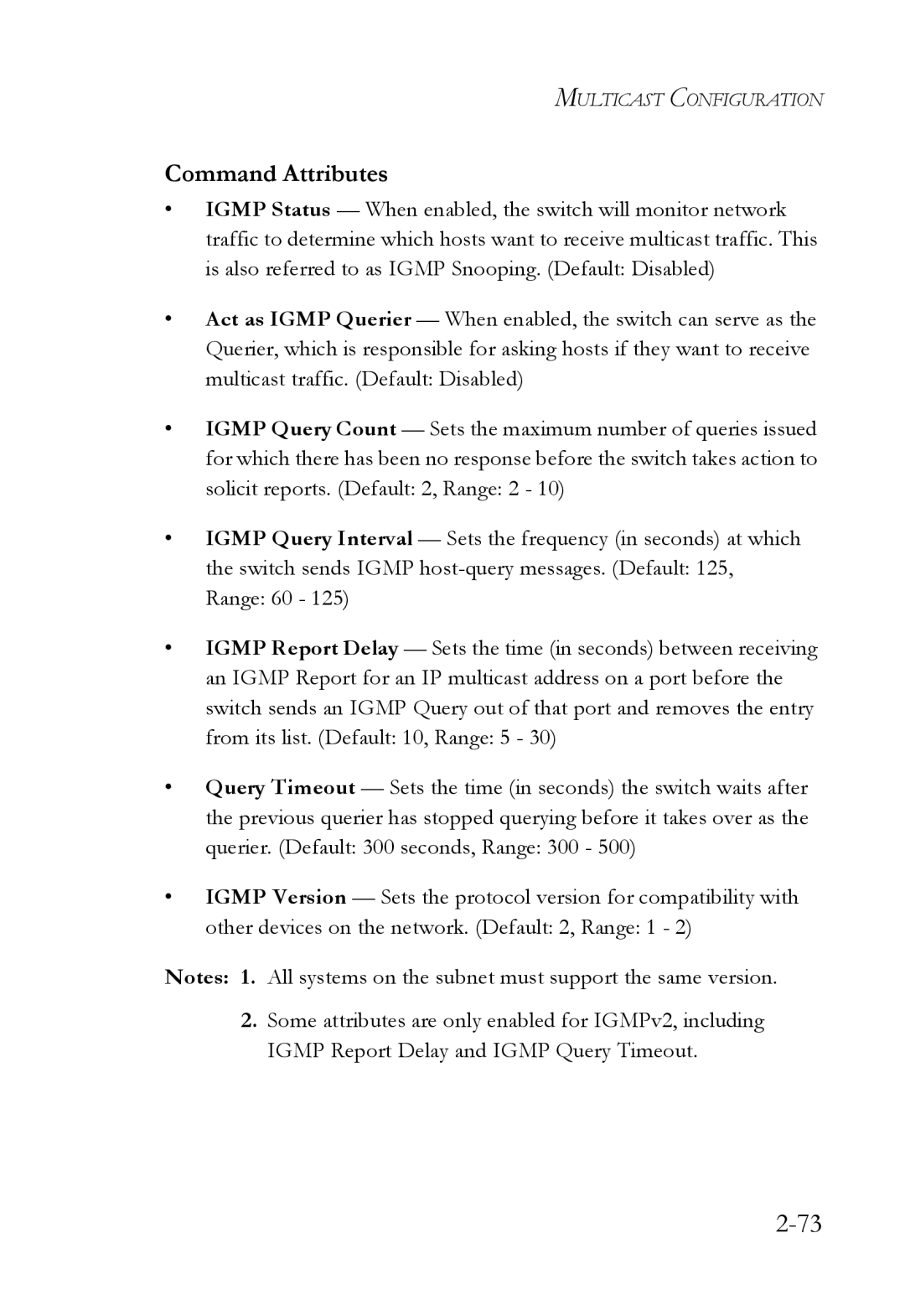 SMC Networks SMC6750L2 manual Command Attributes 