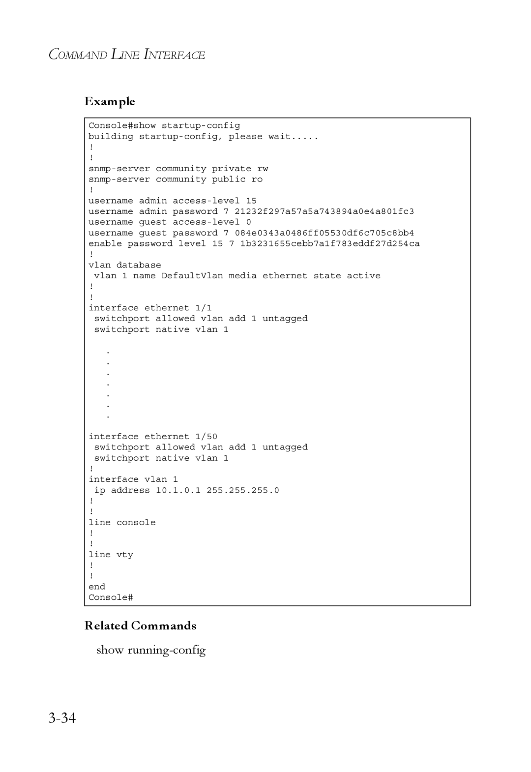 SMC Networks SMC6750L2 manual Show running-config 