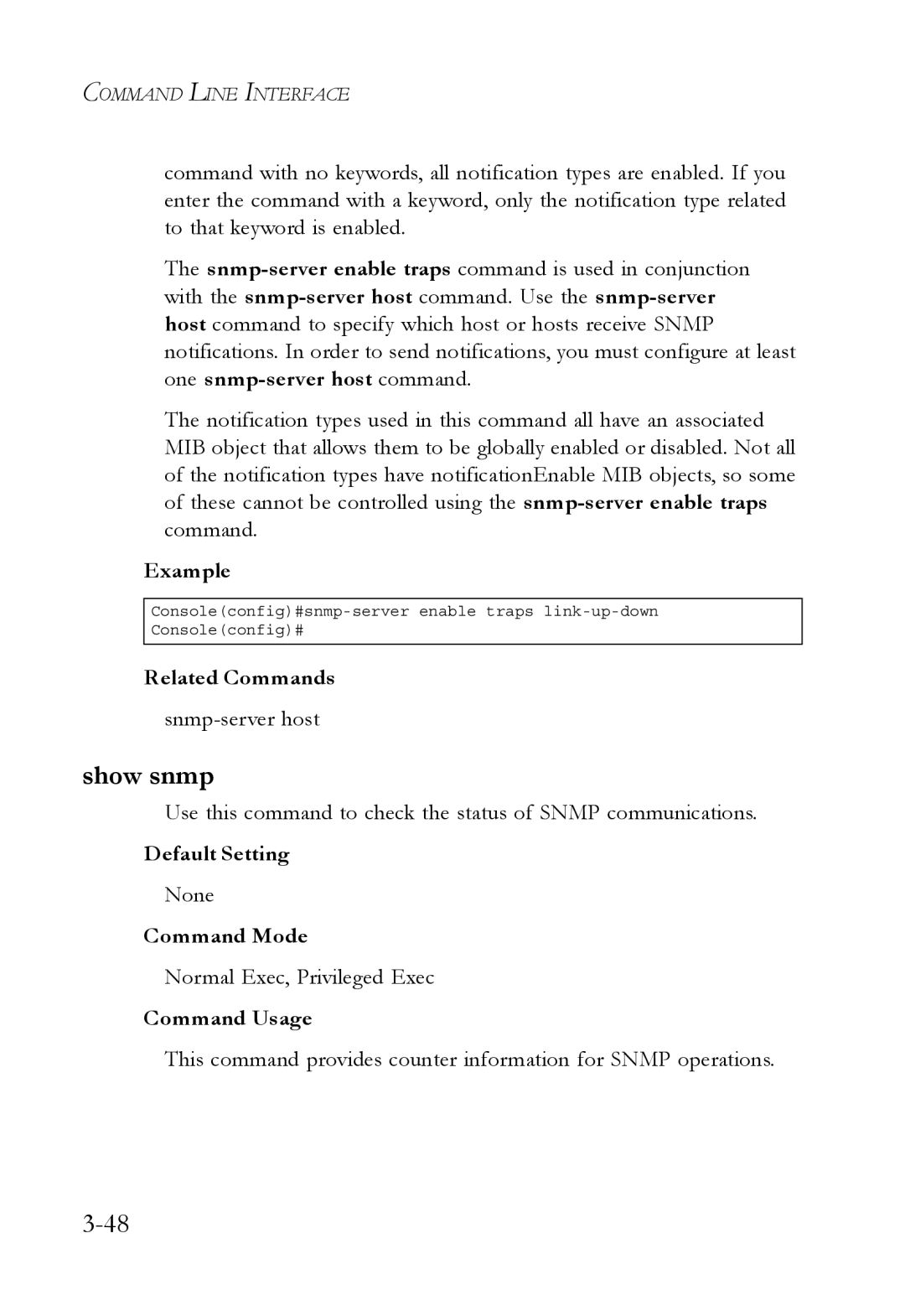 SMC Networks SMC6750L2 manual Show snmp 